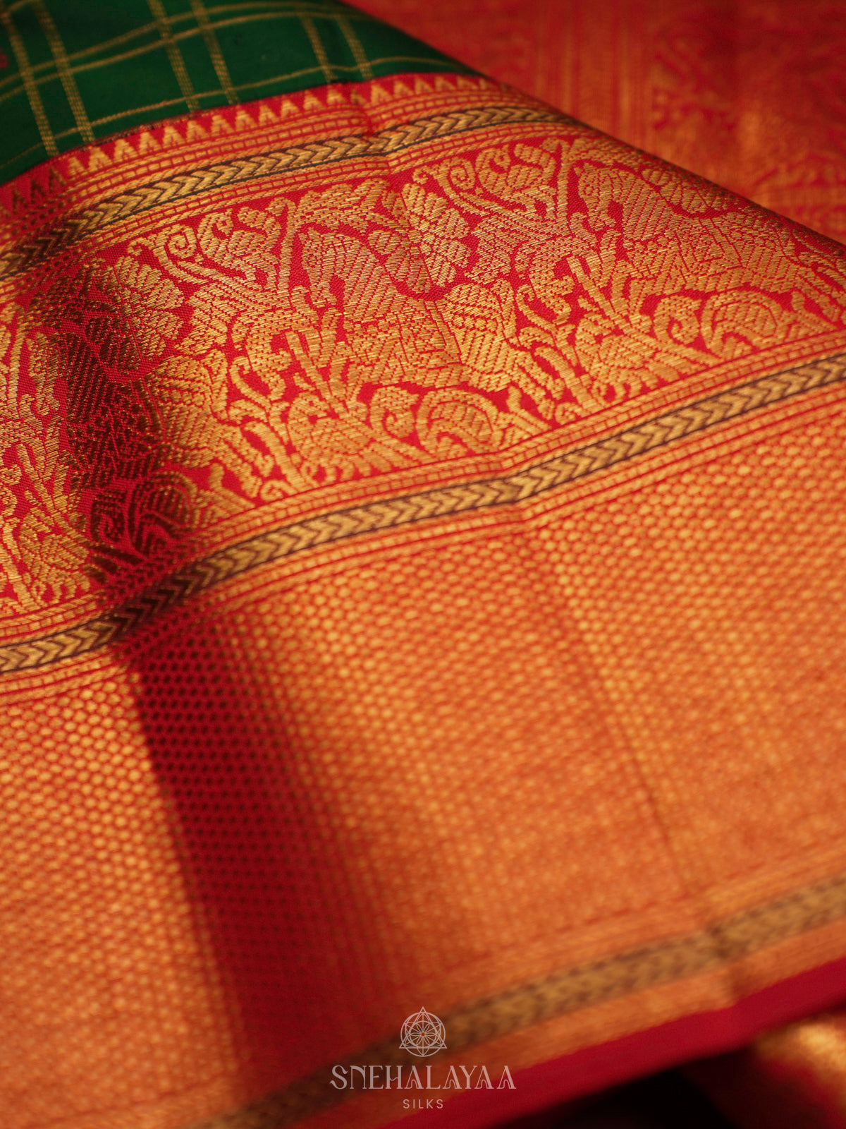 Forest Green Kanjivaram Silk Saree