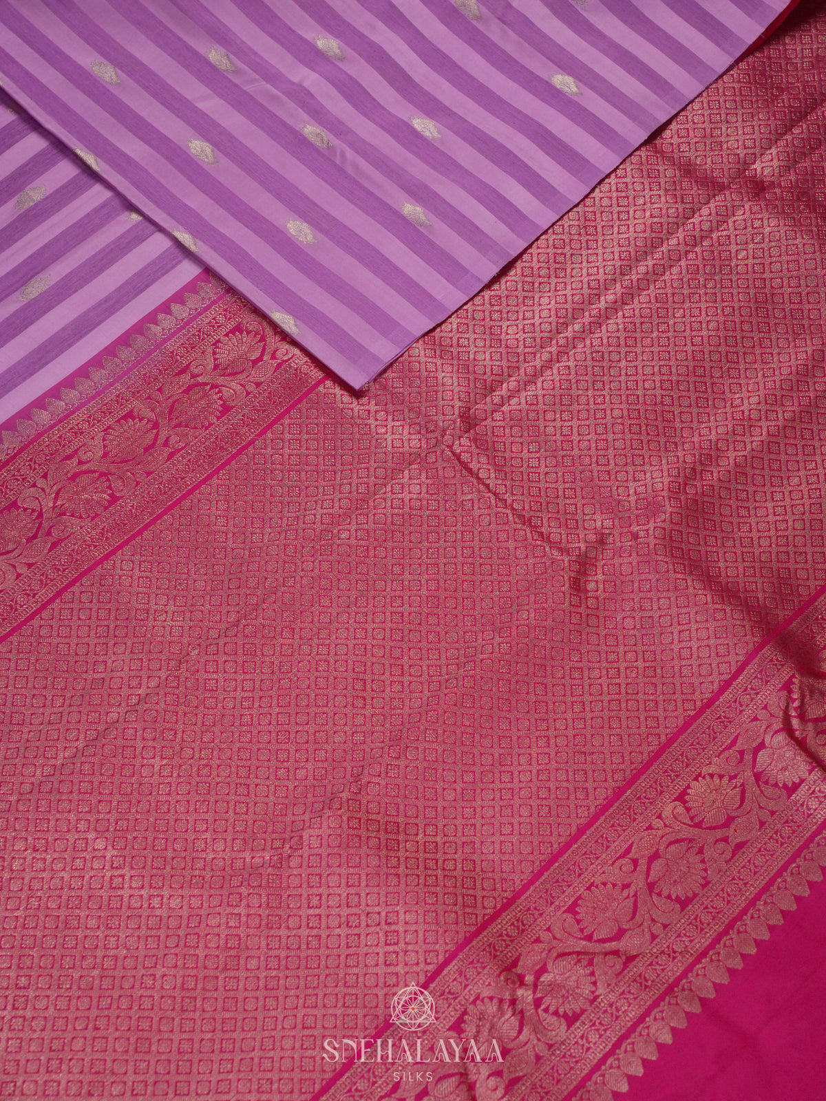 Lavender Kanchi Linen Silk Saree