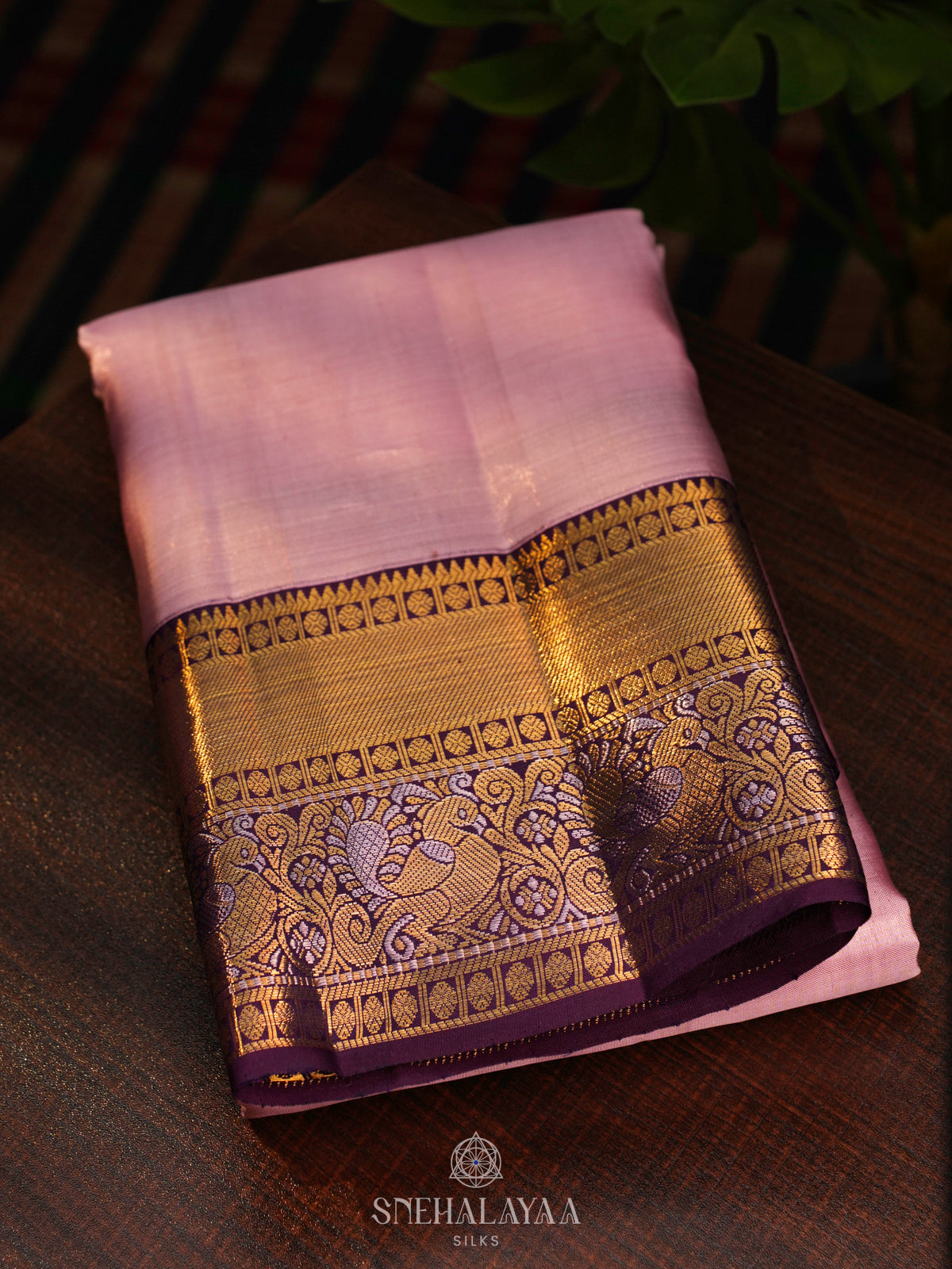 Pale Pink Kanjivaram Silk Saree
