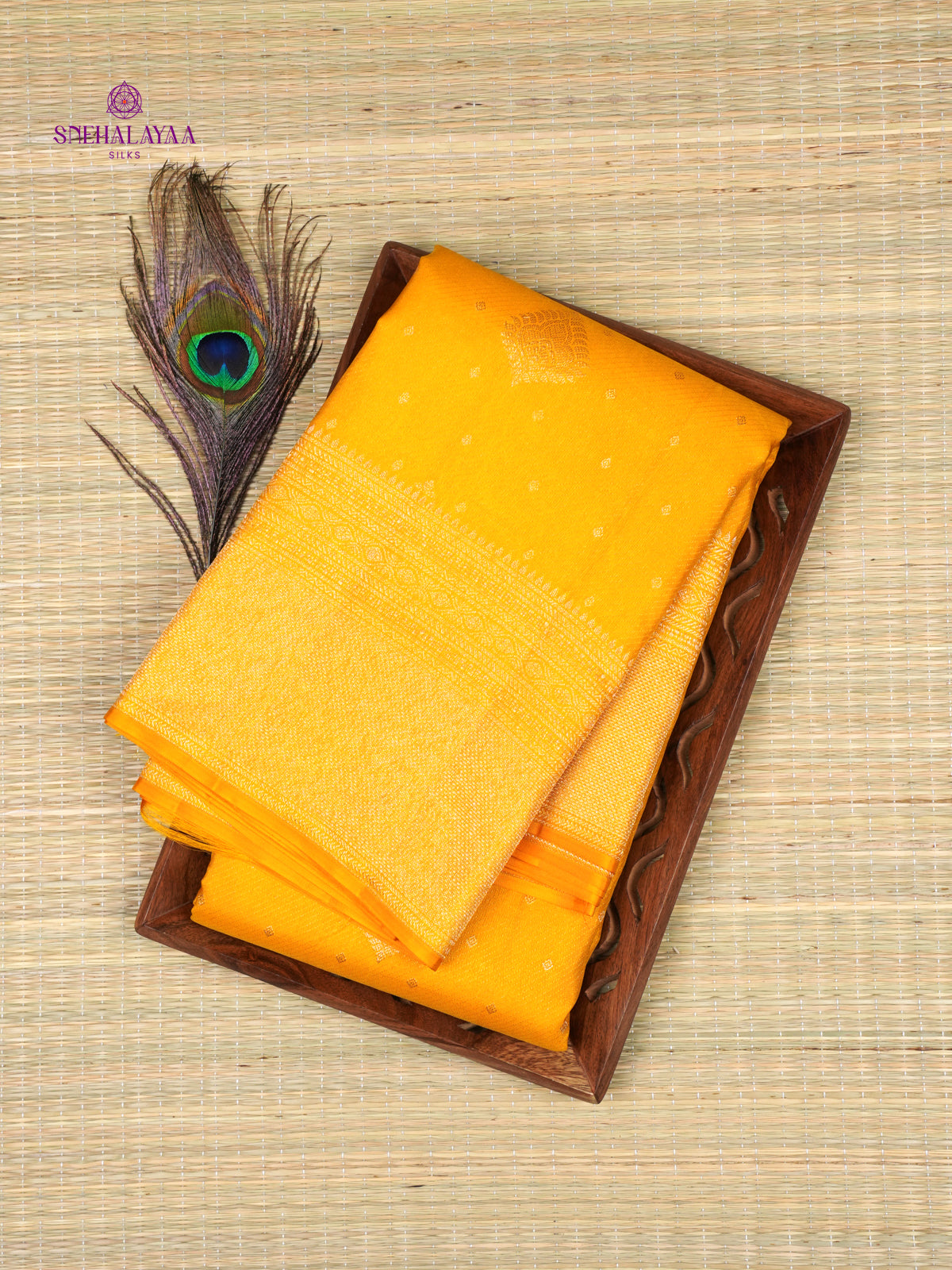 Mango Yellow Kanjivaram Silk Saree