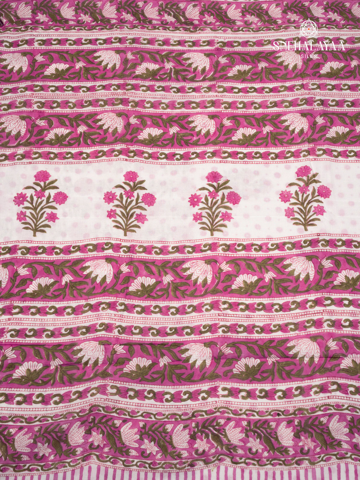 White Jaipur Cotton Saree