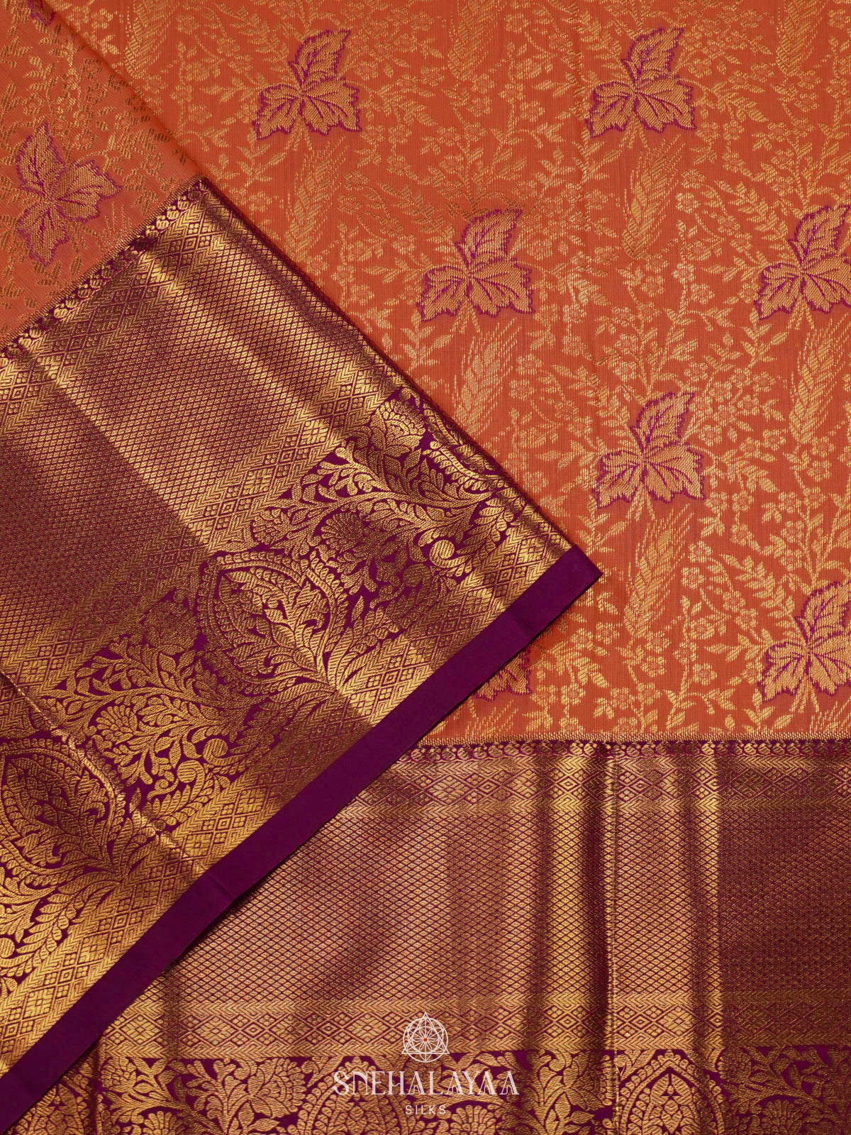 Orange Art Silk Saree