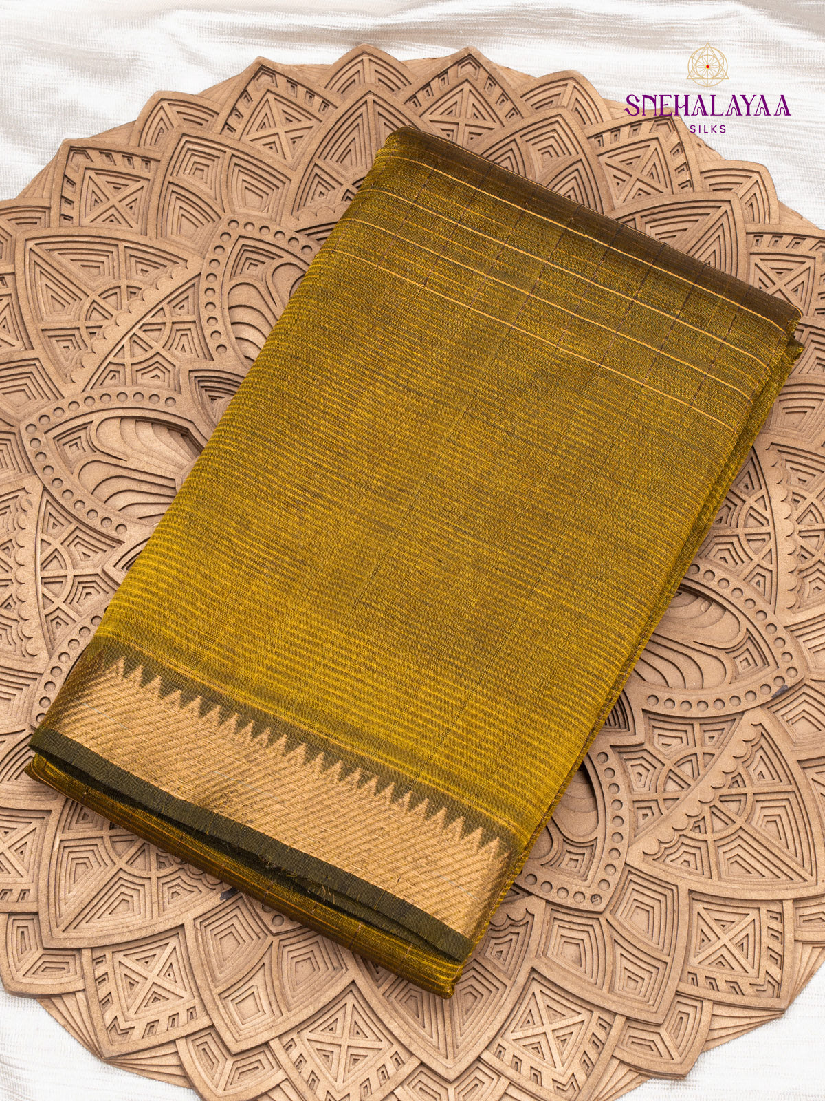 Greyish Yellow Mangalagiri Silk Cotton Saree