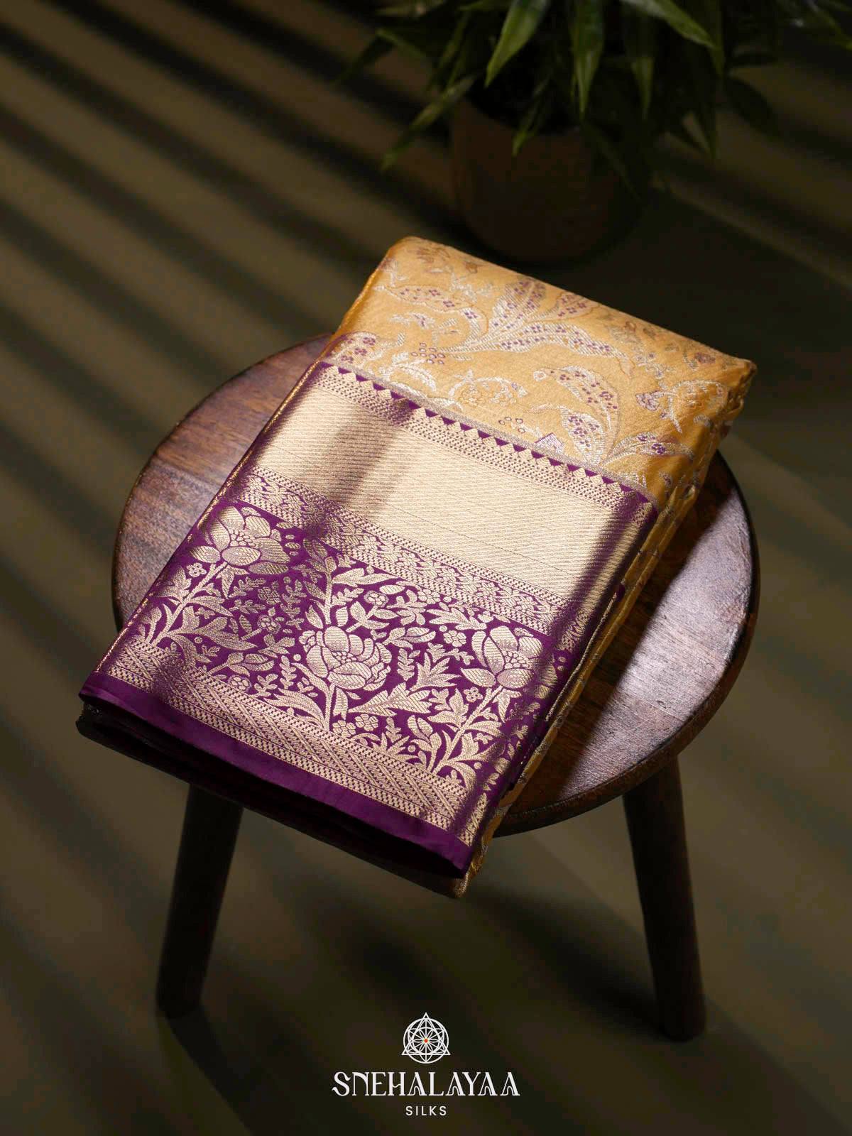 Yellow Art Silk Saree