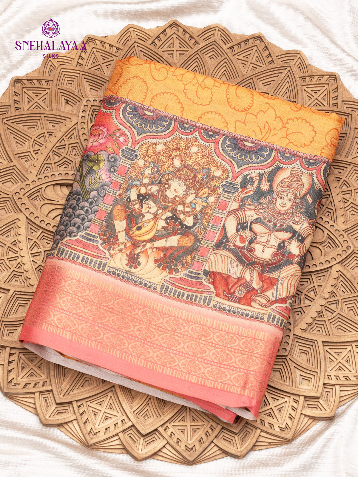 Orange Tussar Saree