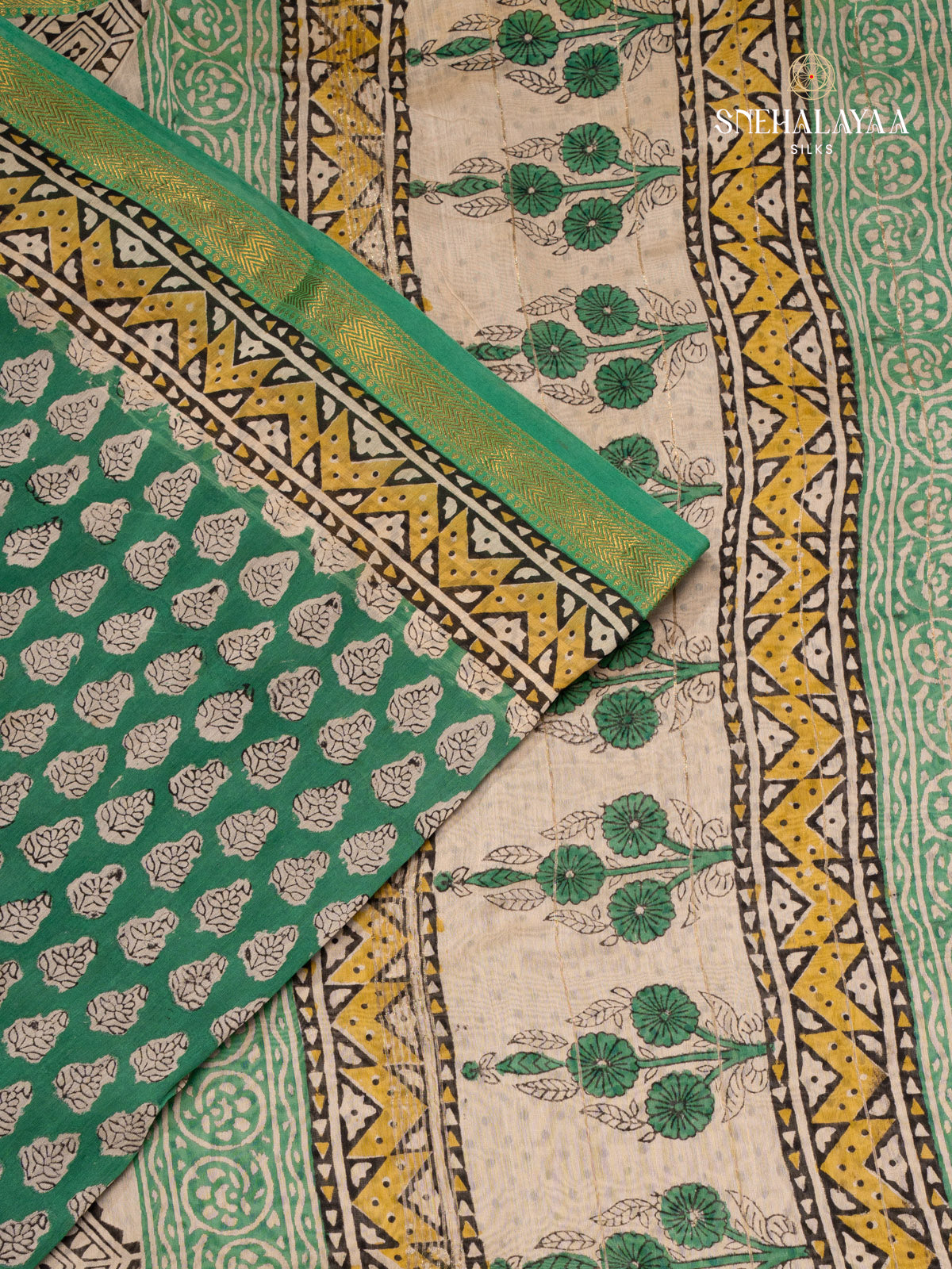 Green Chanderi Saree