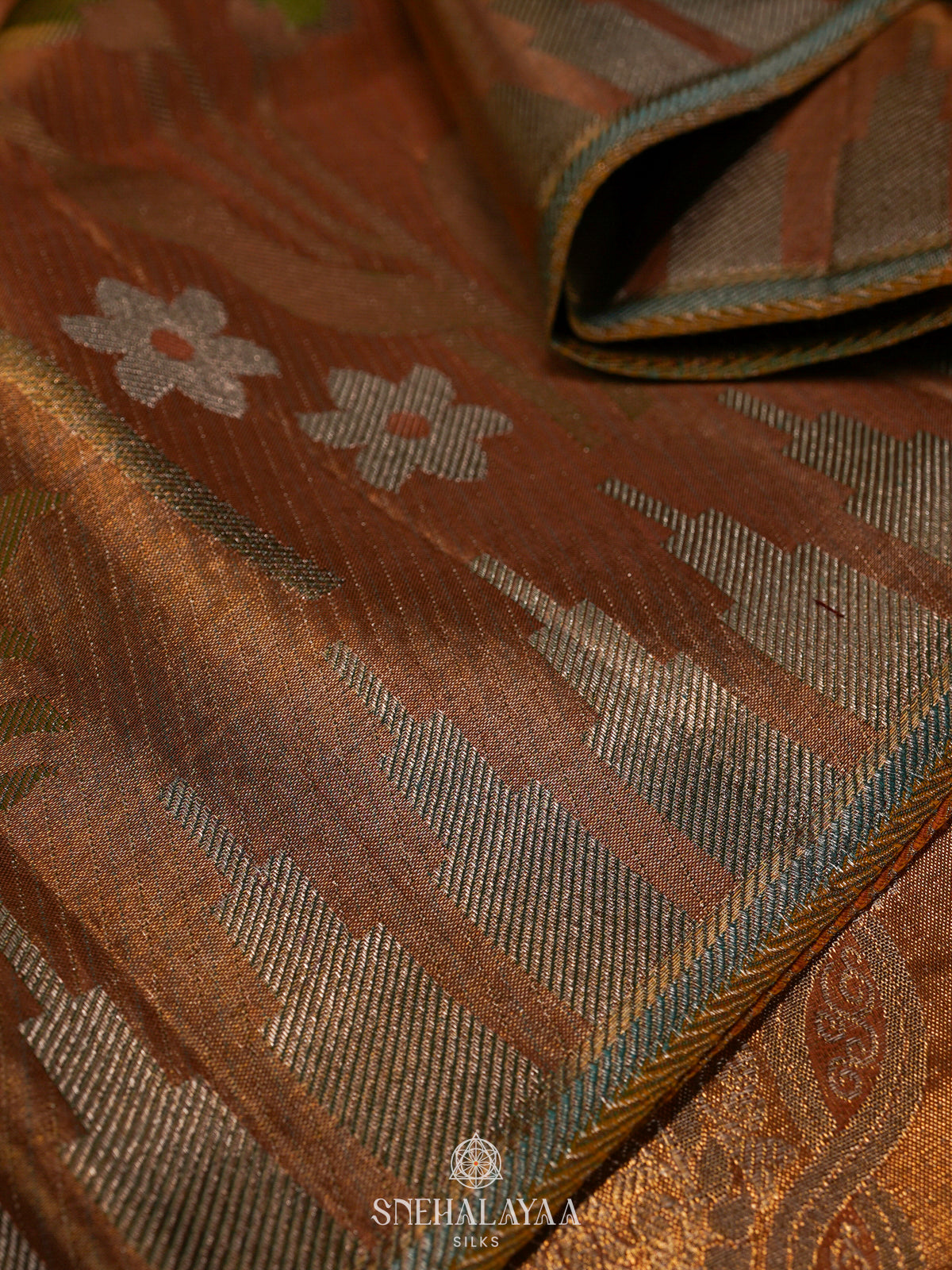Golden Kanjivaram Silk Saree