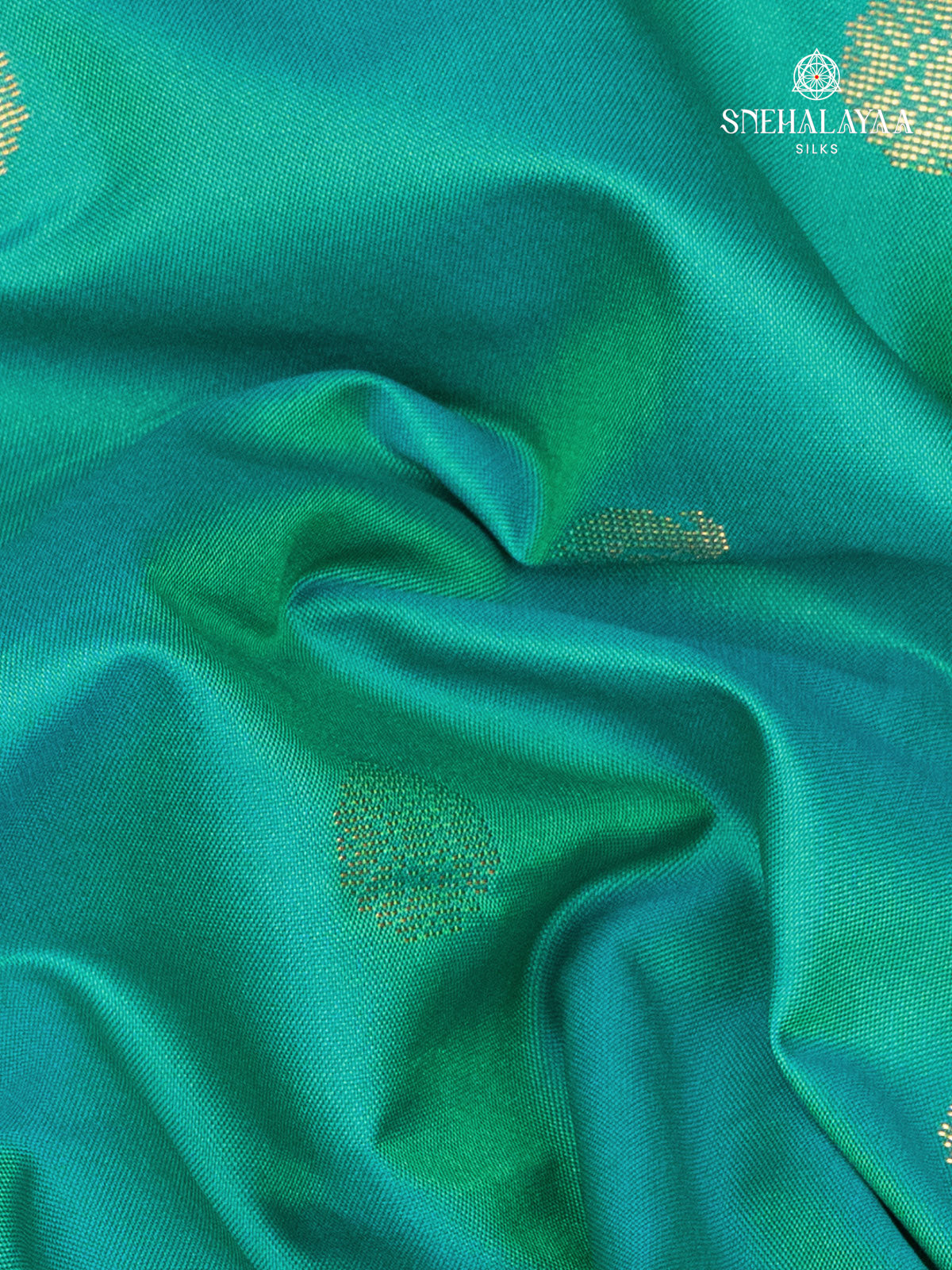 Teal Green Gadwal Silk Saree