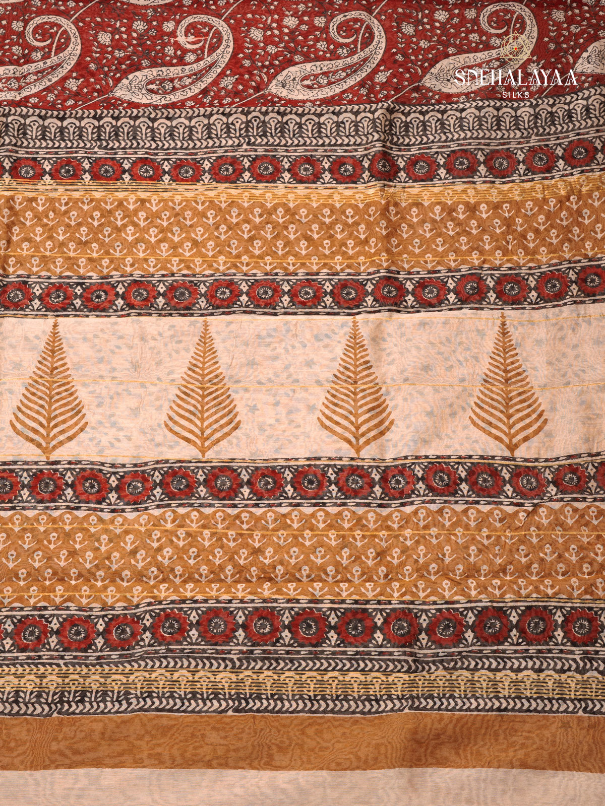 Maroon Chanderi Saree