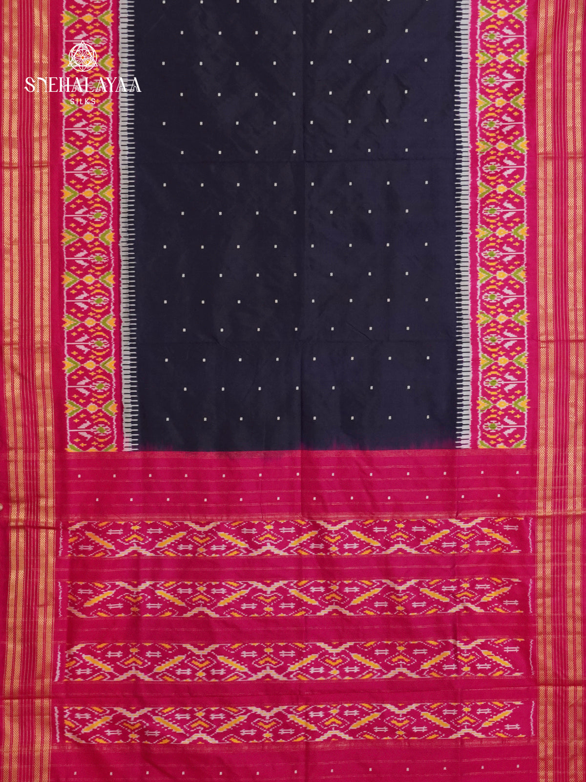 Navy Blue Ikat Saree