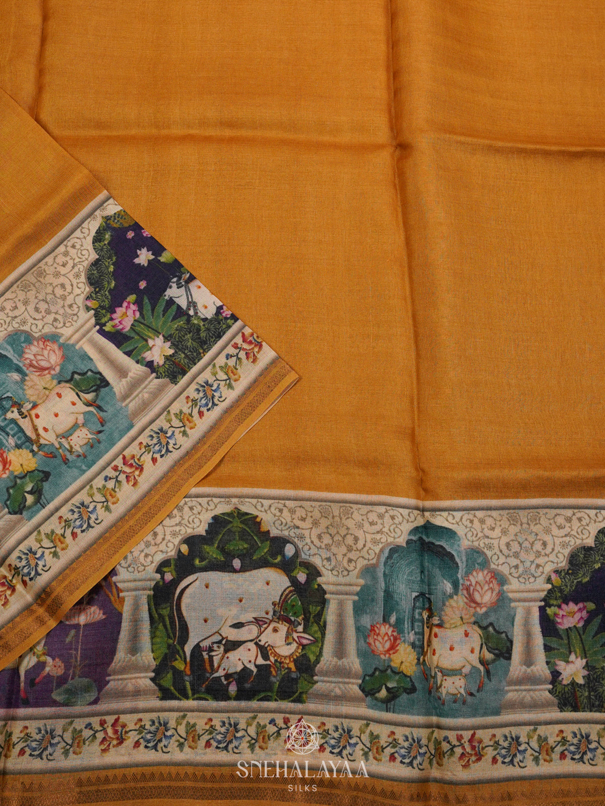 Yellow Tussar Saree