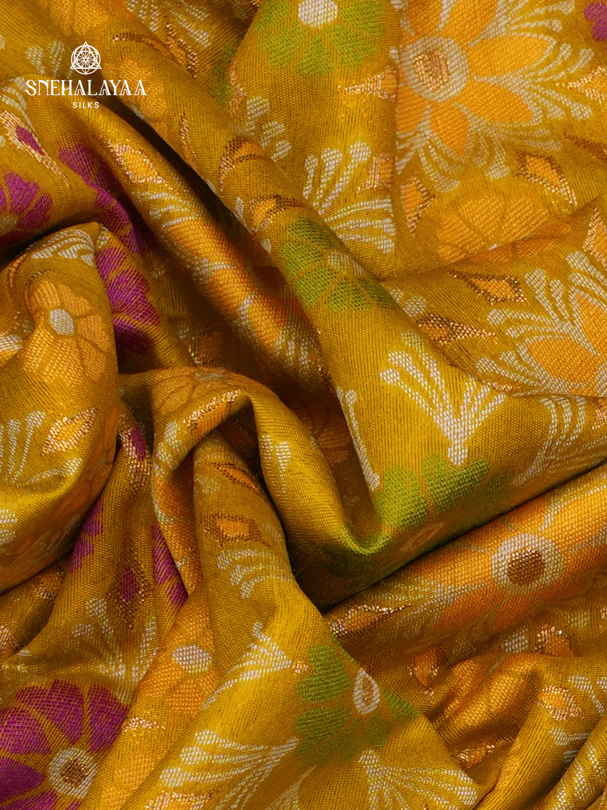Mango Yellow Ikat Saree