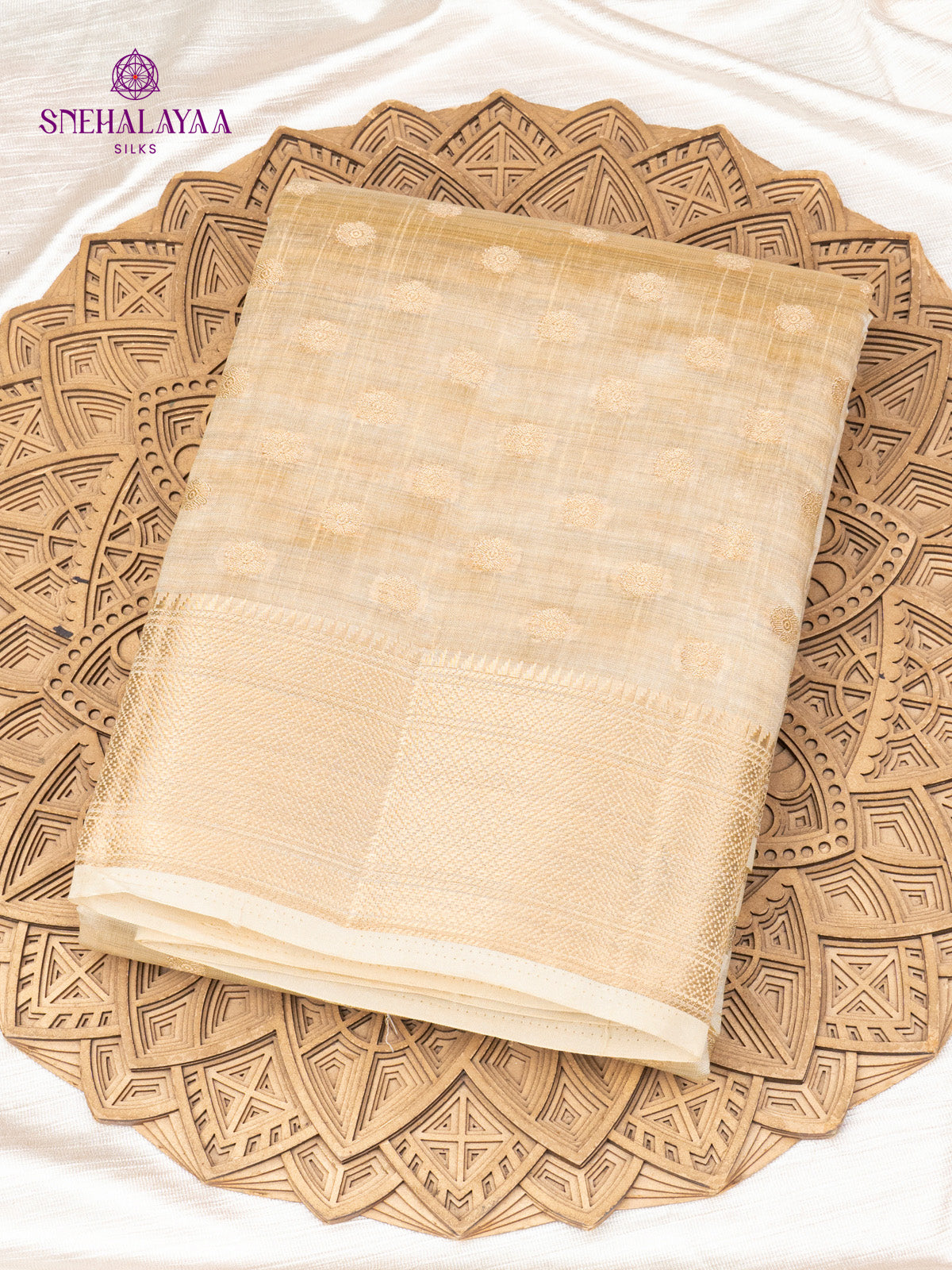 Beige Raw Silk Saree