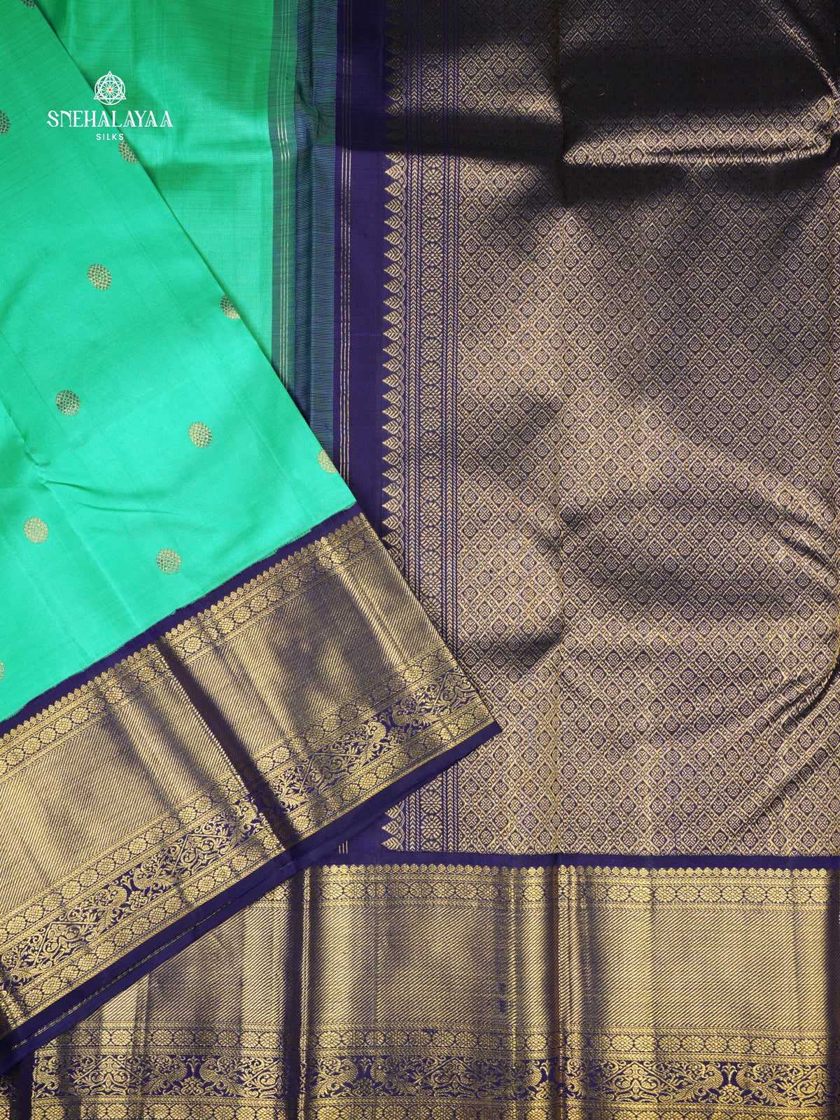 Teal Green Kanjivaram Silk Saree