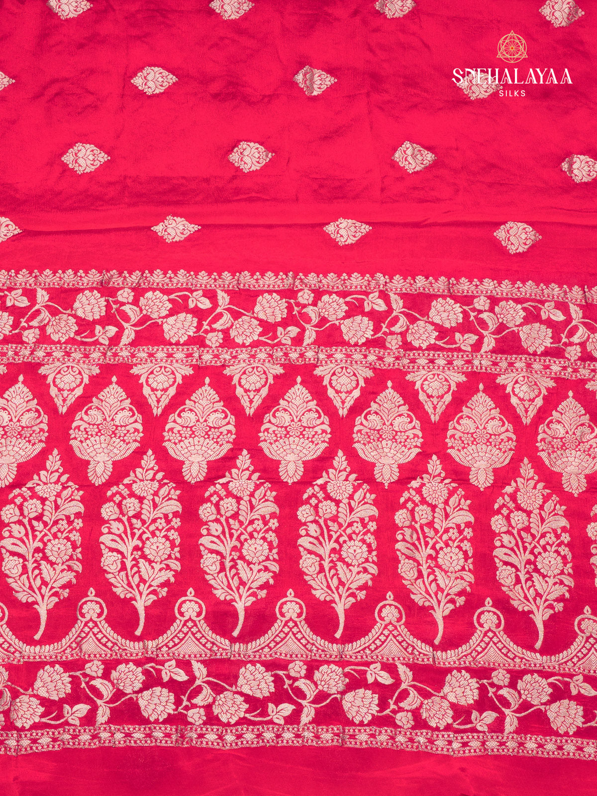 Pink Banaras Crepe Silk Saree