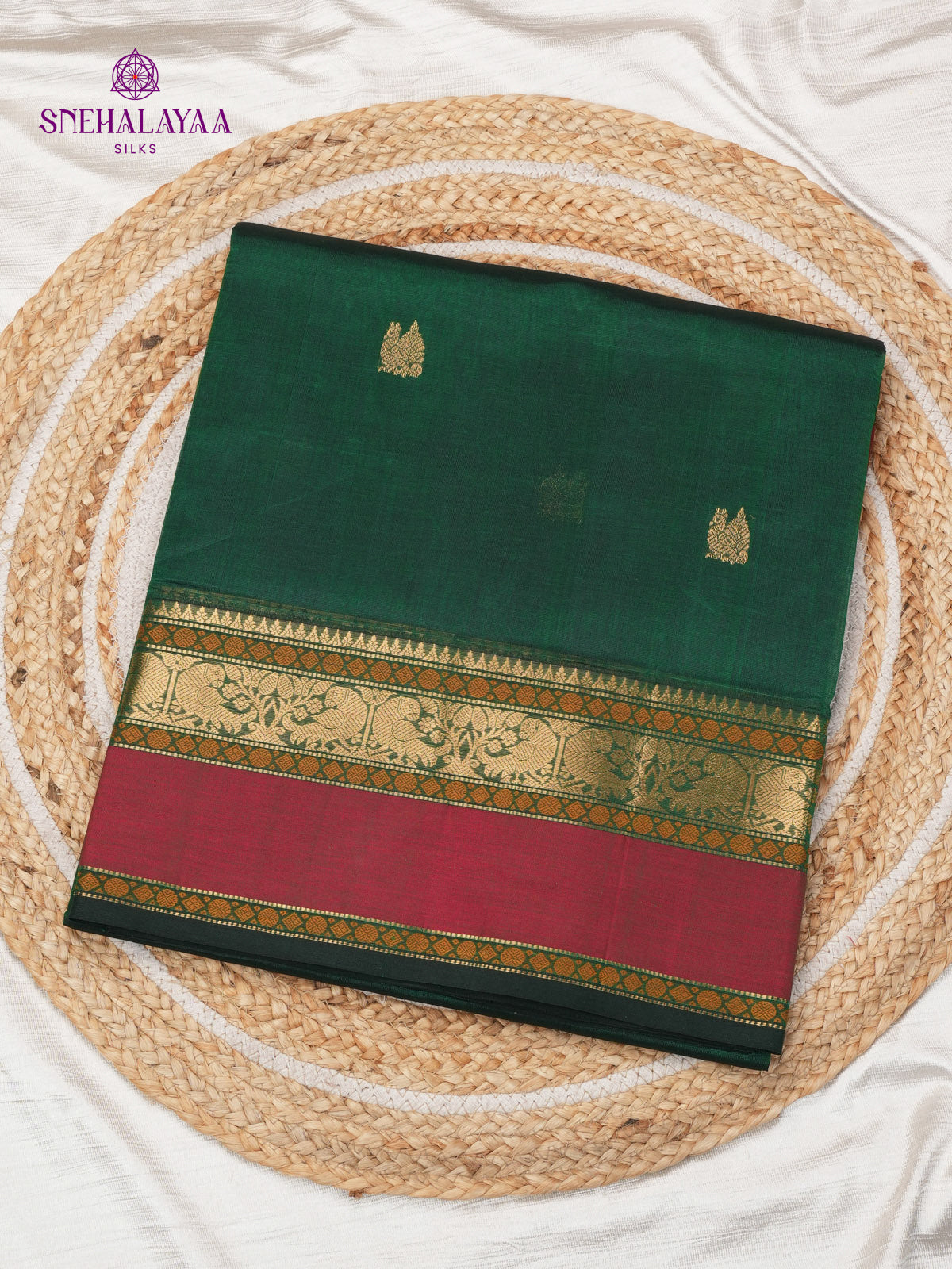Forest Green Kanchi Silk Cotton Saree