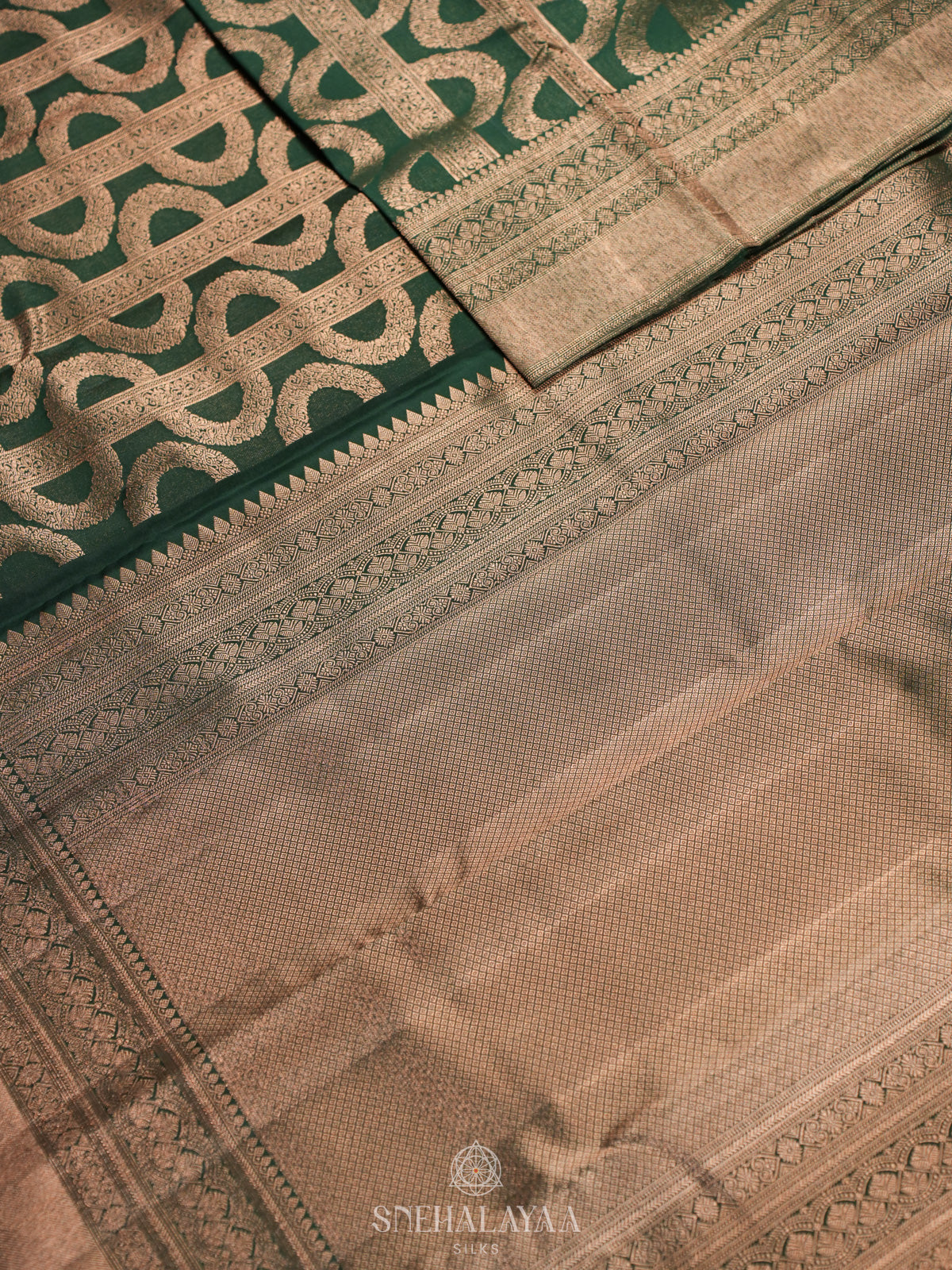 Forest Green Kanjivaram Silk Saree