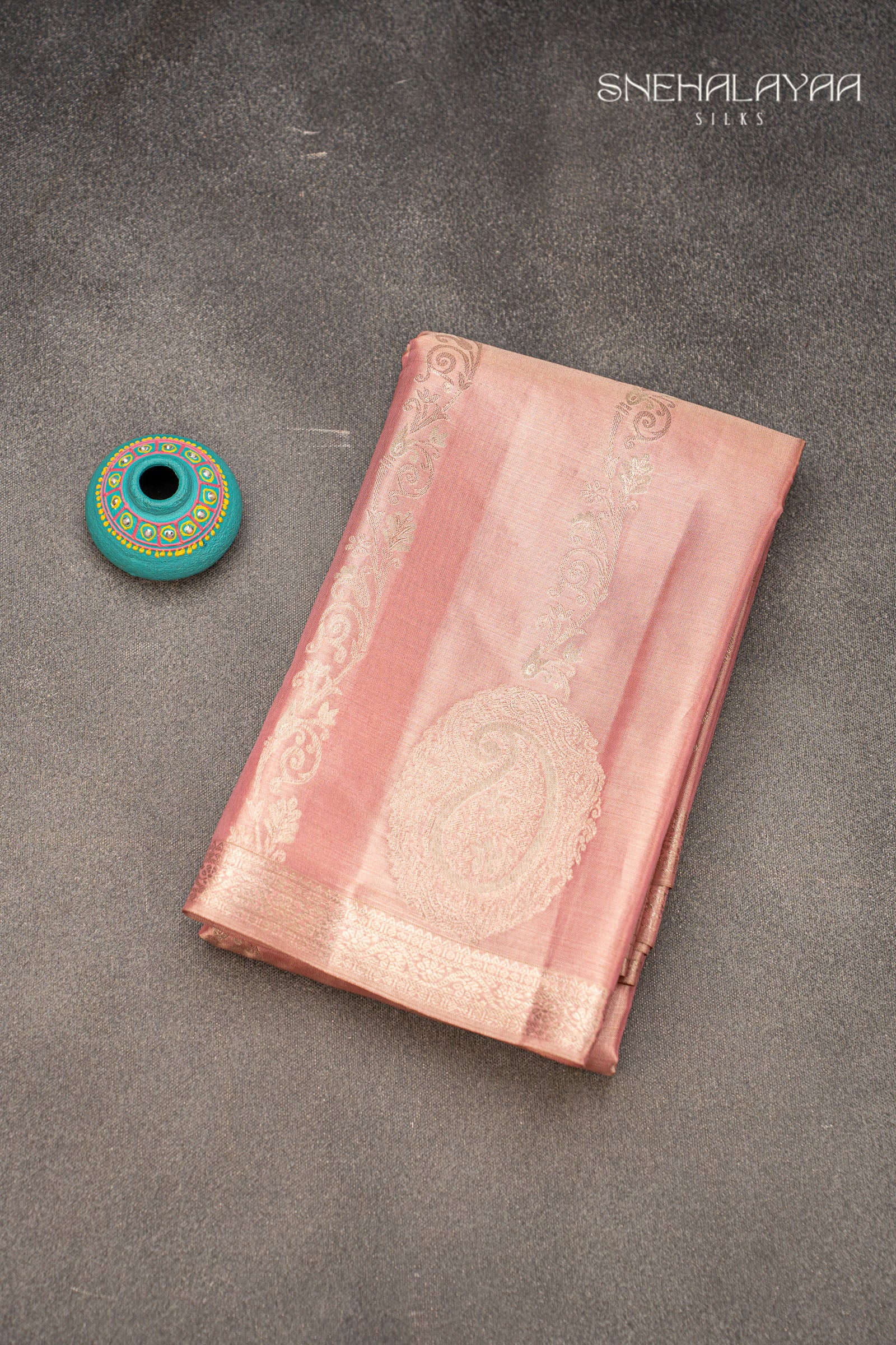 Blush Pink Kancheevaram Silk Saree