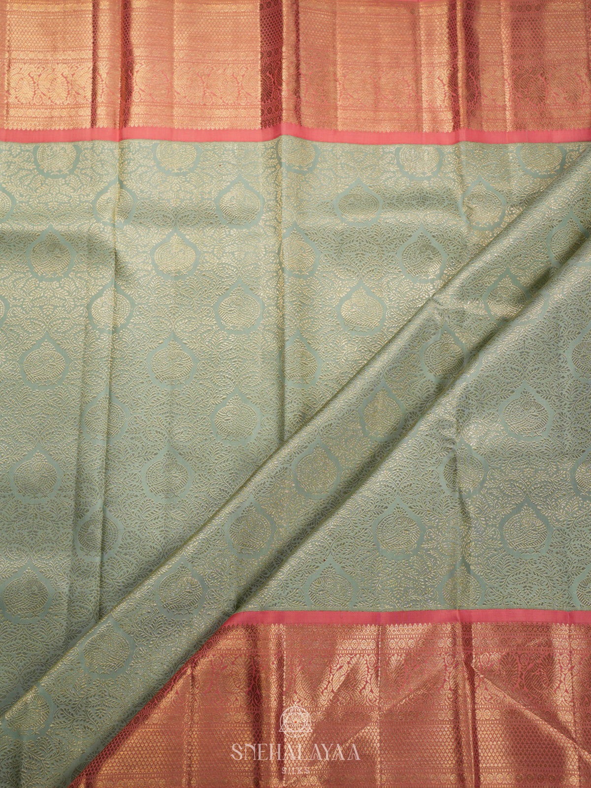 Pista Green Kanjivaram Silk Saree