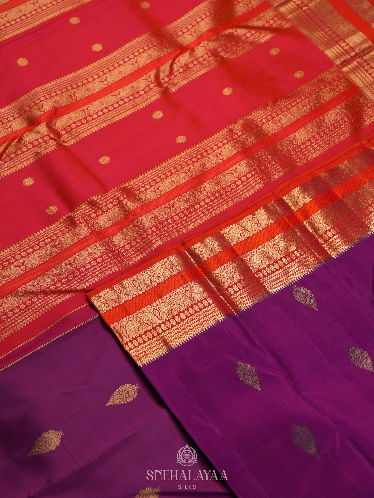Violet Kanjivaram Silk Saree