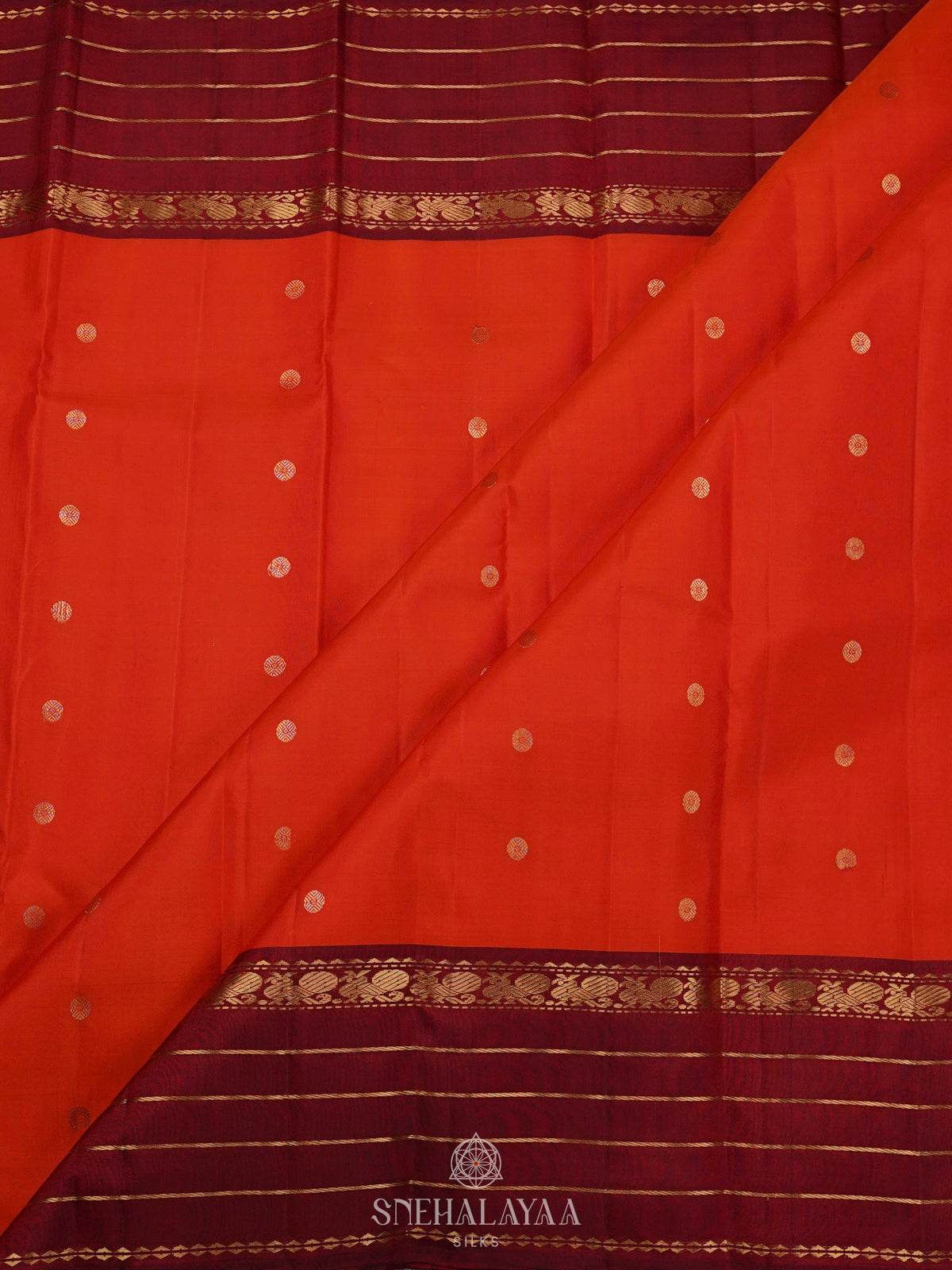 Orange Kanjivaram Silk Saree