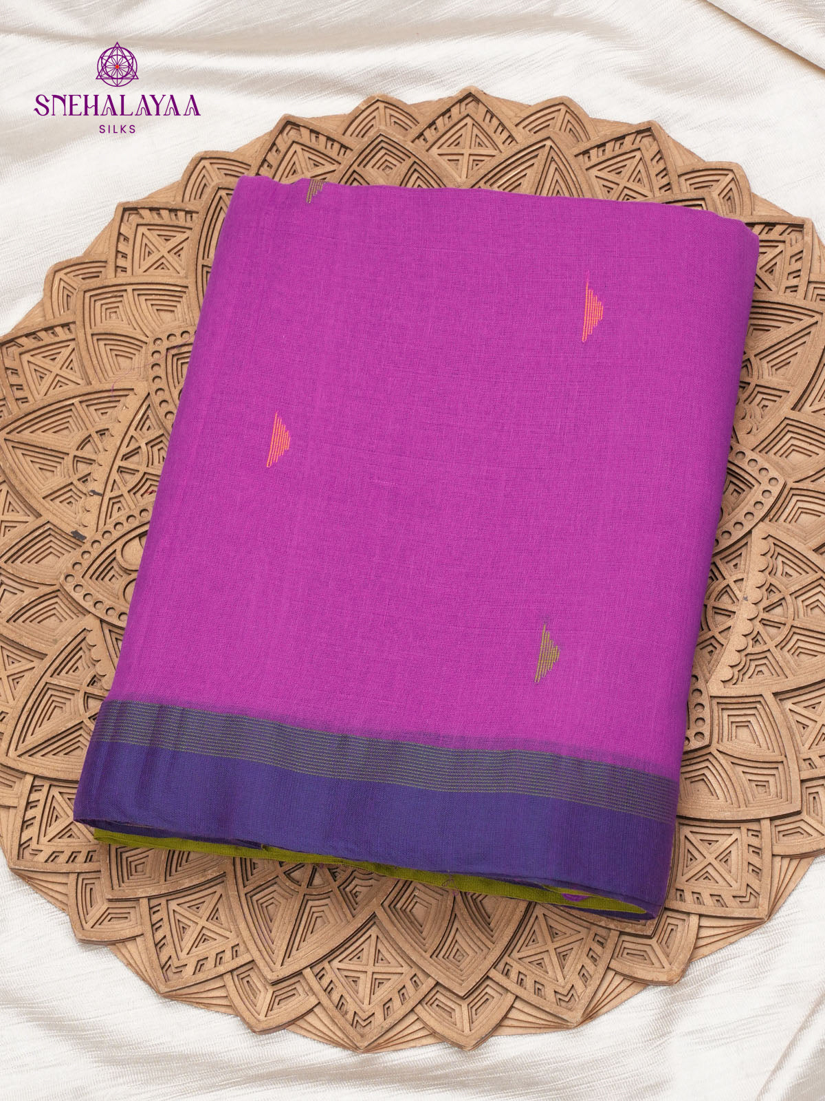 Violet Khadi Cotton Saree