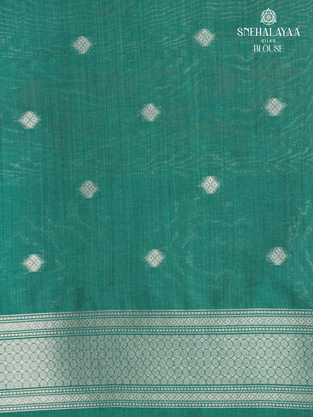 Teal Blue Banaras Jute Saree