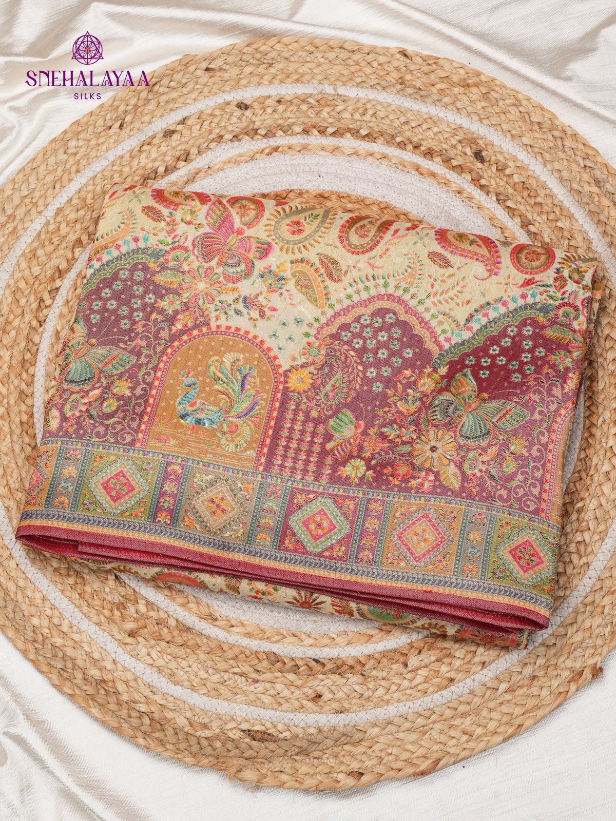 Cream Banaras Silk Saree