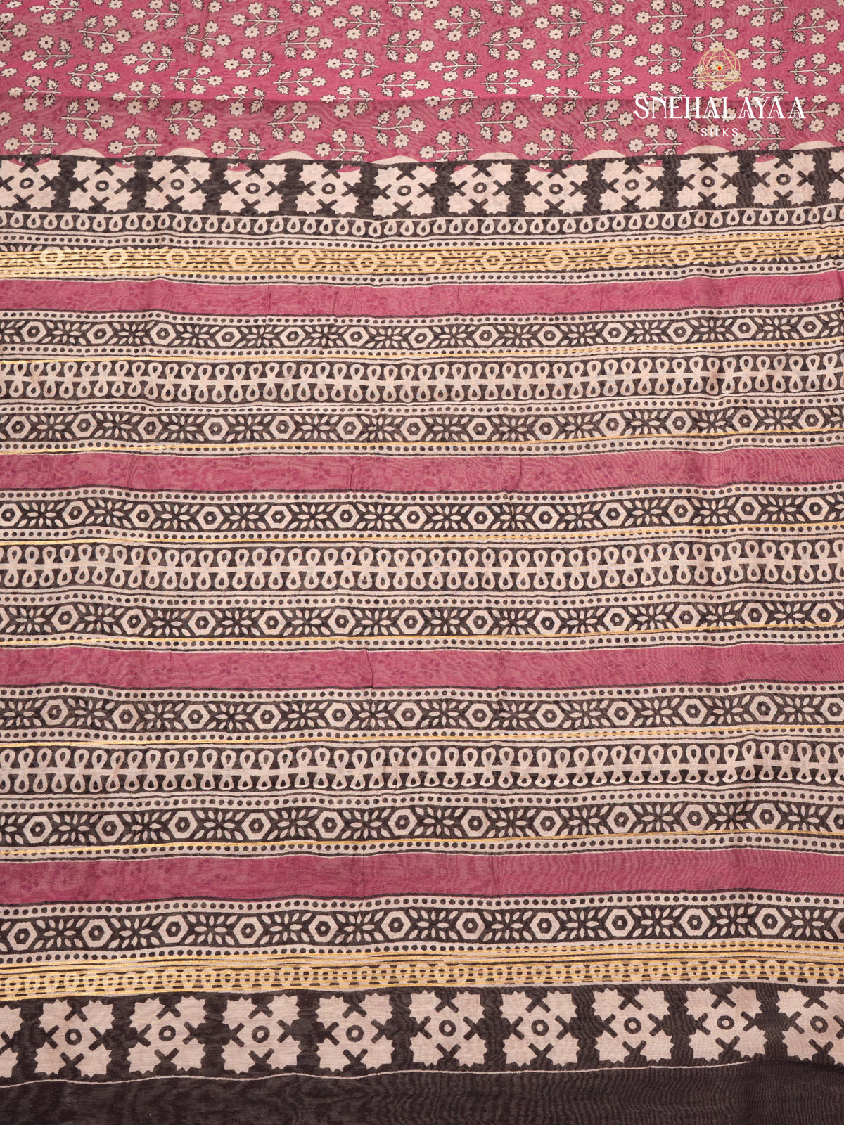 Coral Pink Chanderi Saree