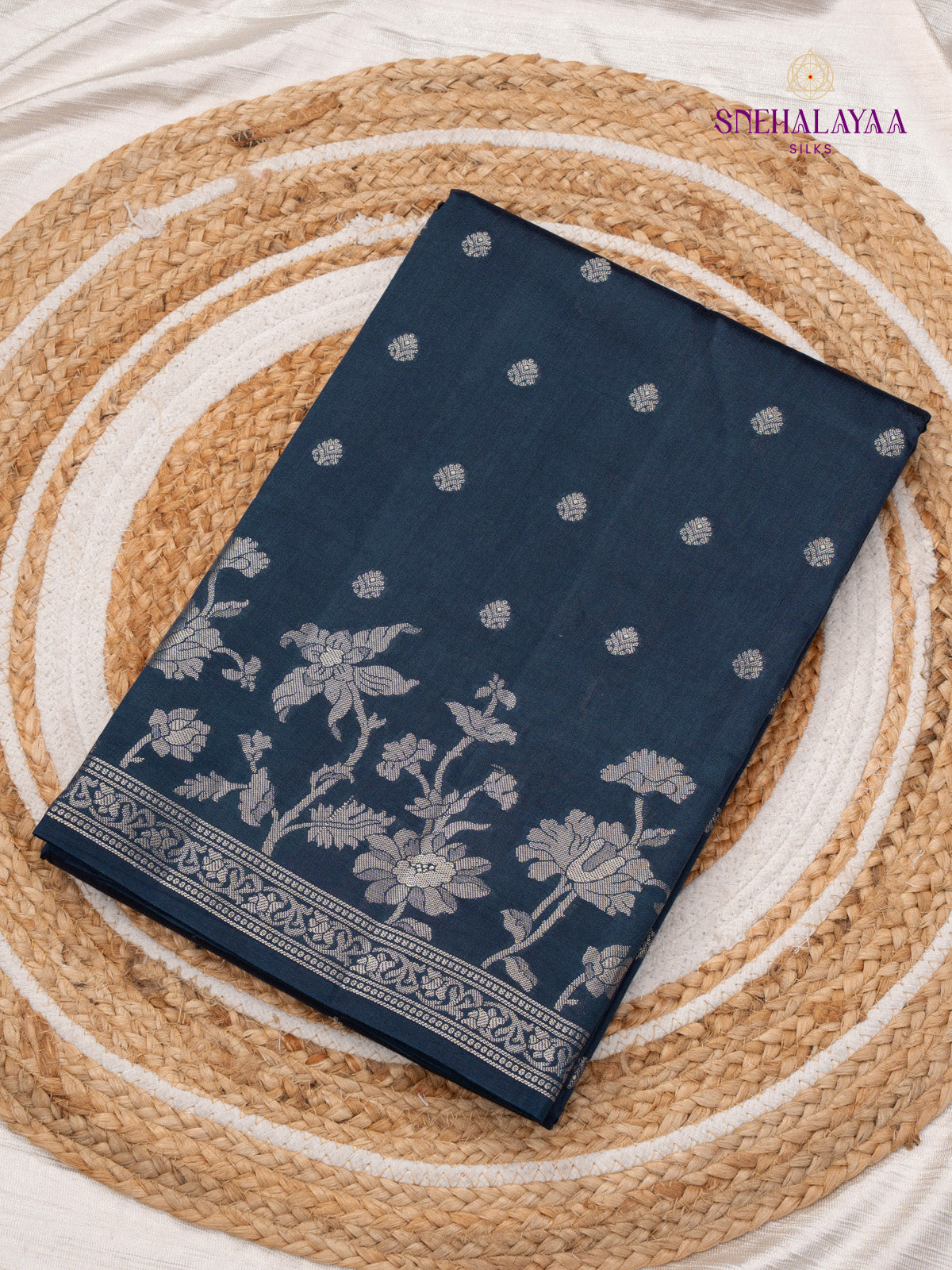 Grey Banaras Dupion Saree