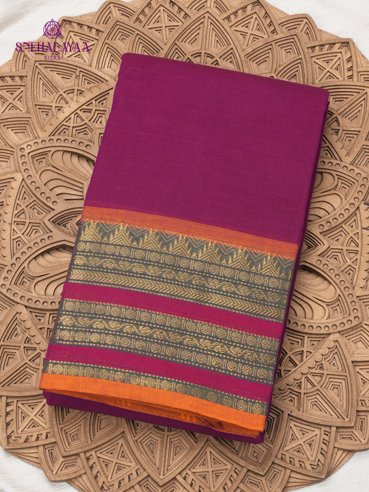 Magenta Chettinad Cotton Saree