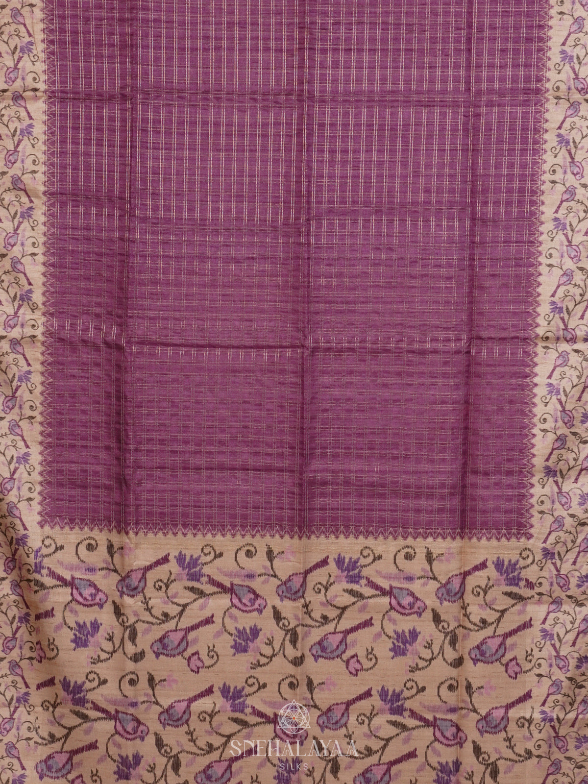 Purple Tussar Saree