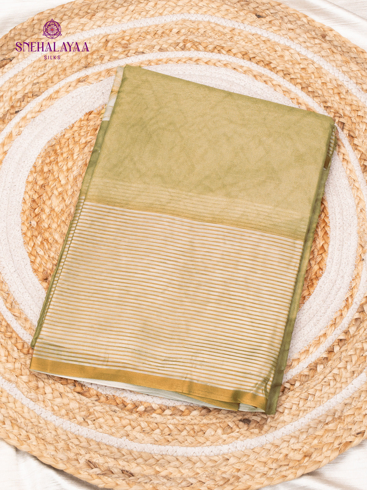 Olive Green Dola Silk Saree