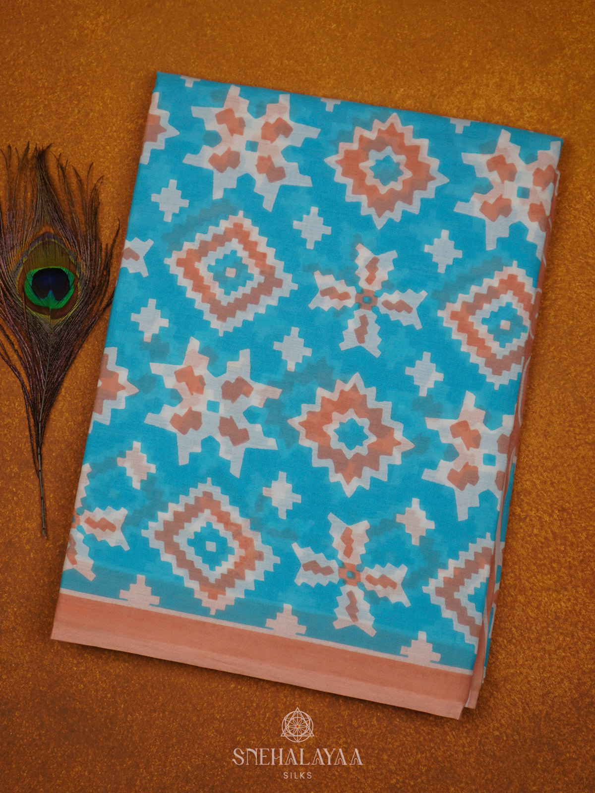 Blue Jaipur Cotton Saree