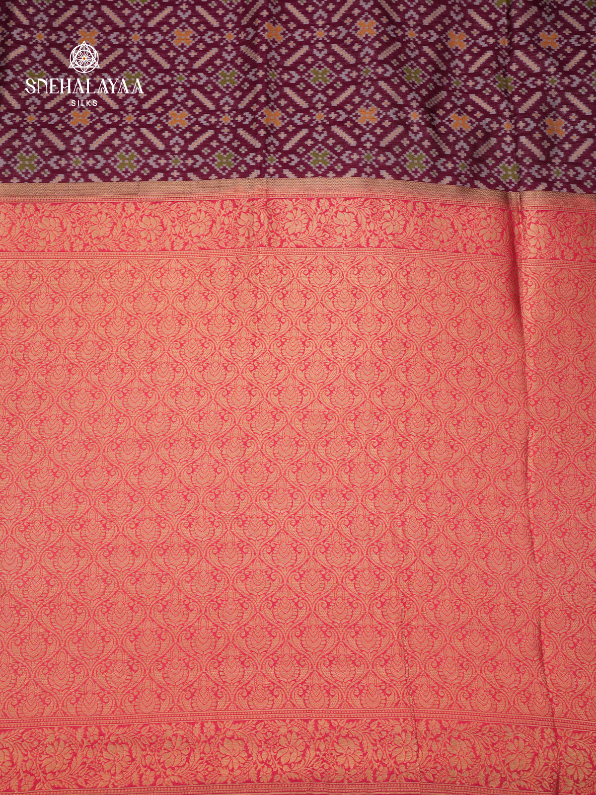 Maroon Ikat Saree