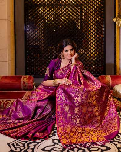 Purple Kanjivaram Silk Saree