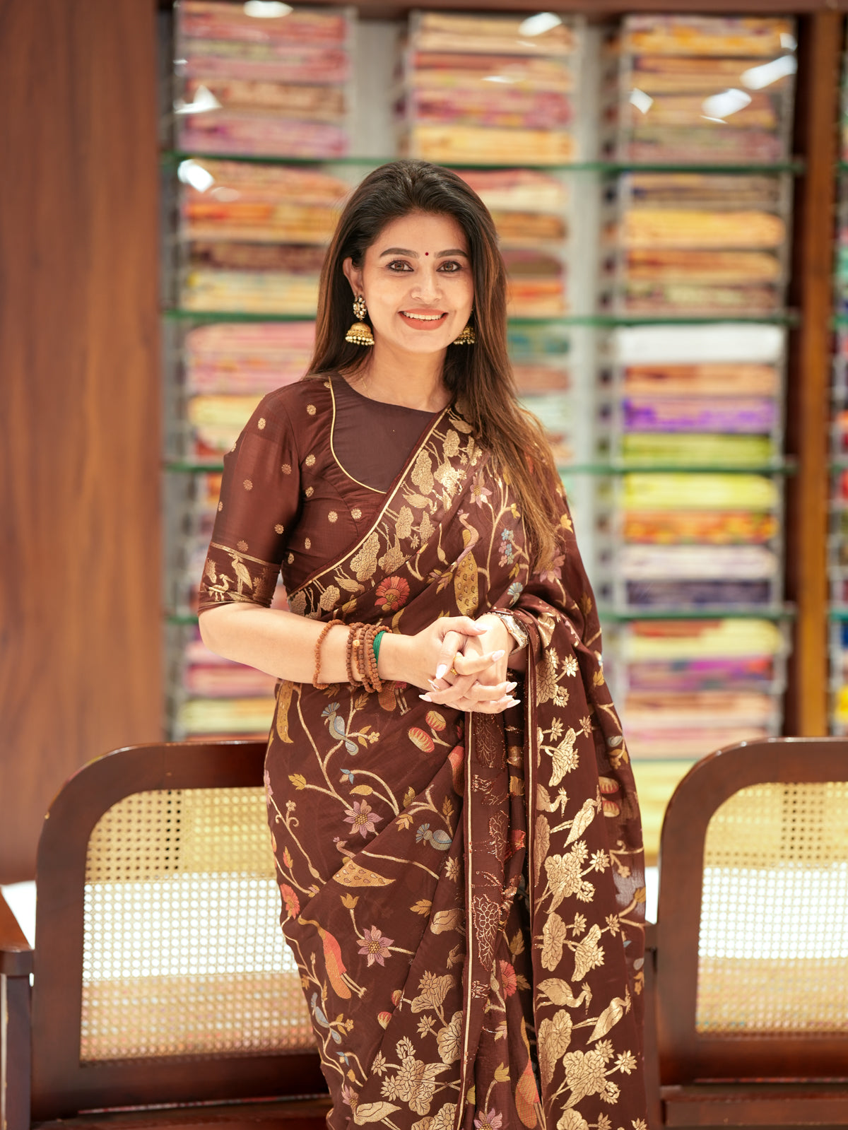 Coffee Brown Kota Saree