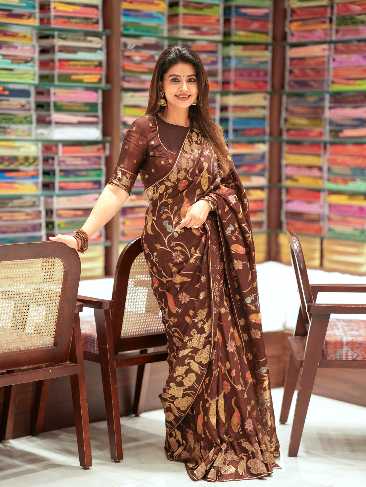 Coffee Brown Kota Saree