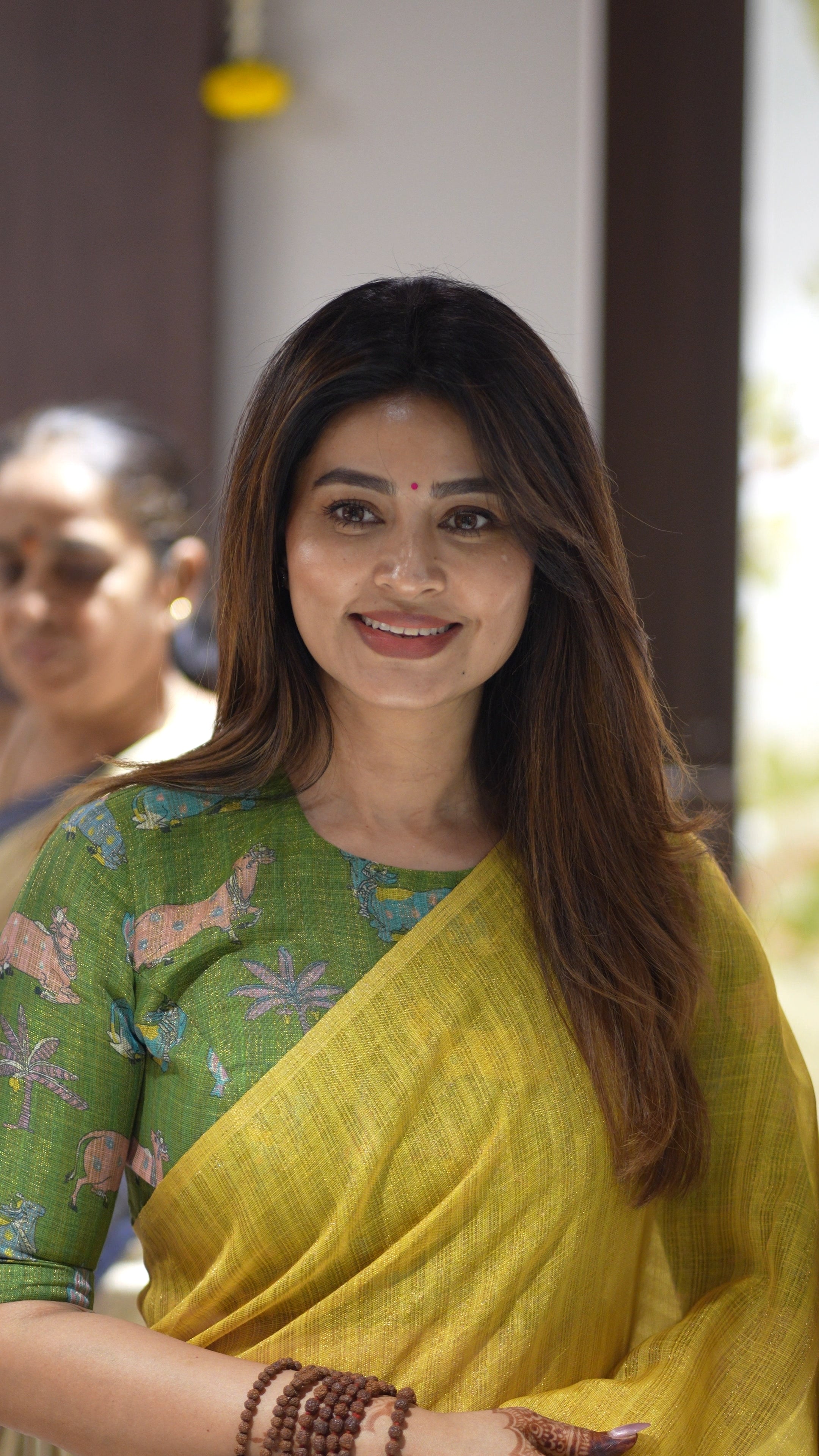 Yellow Linen Saree