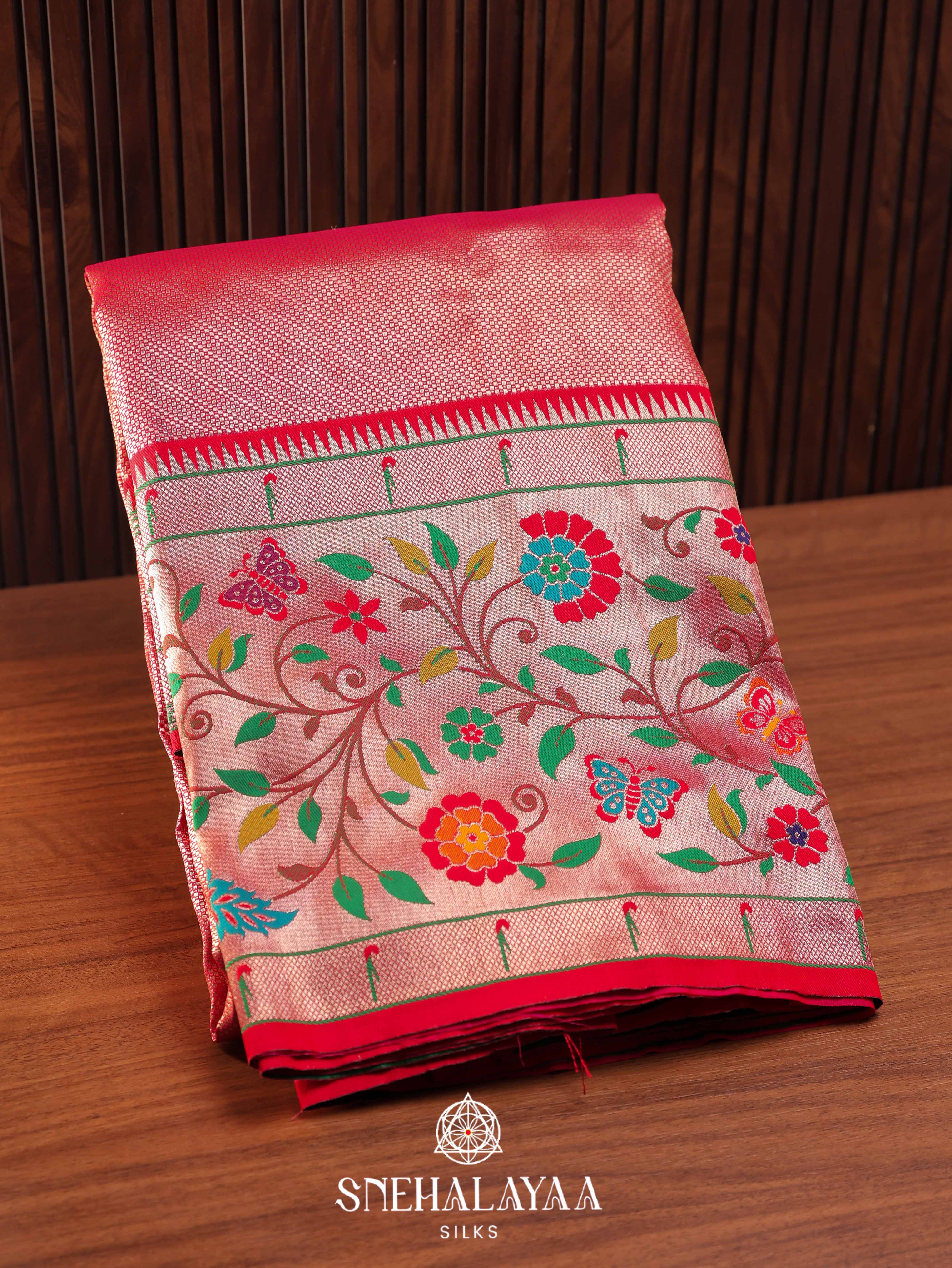 Pink Art Silk Saree