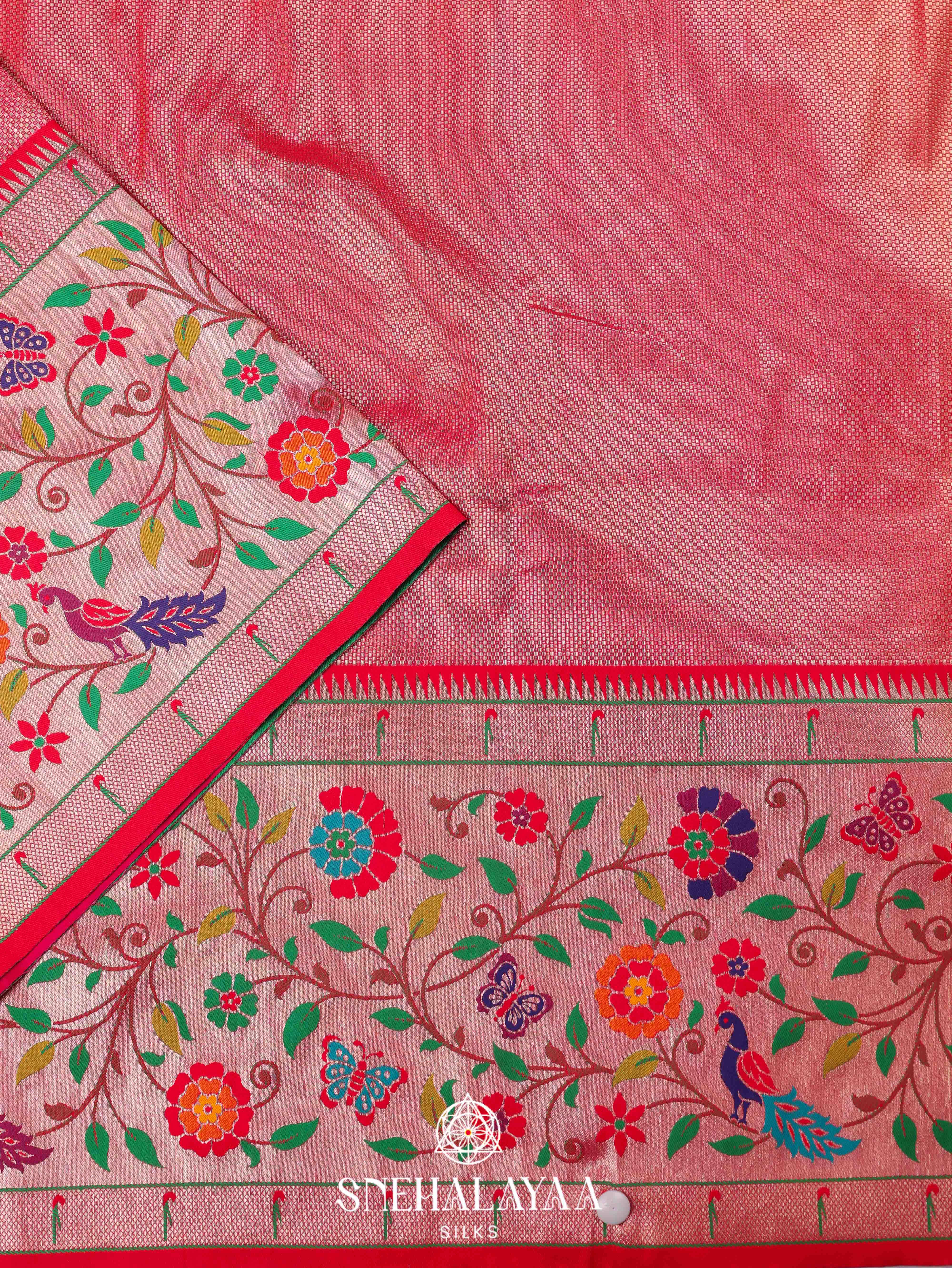 Pink Art Silk Saree