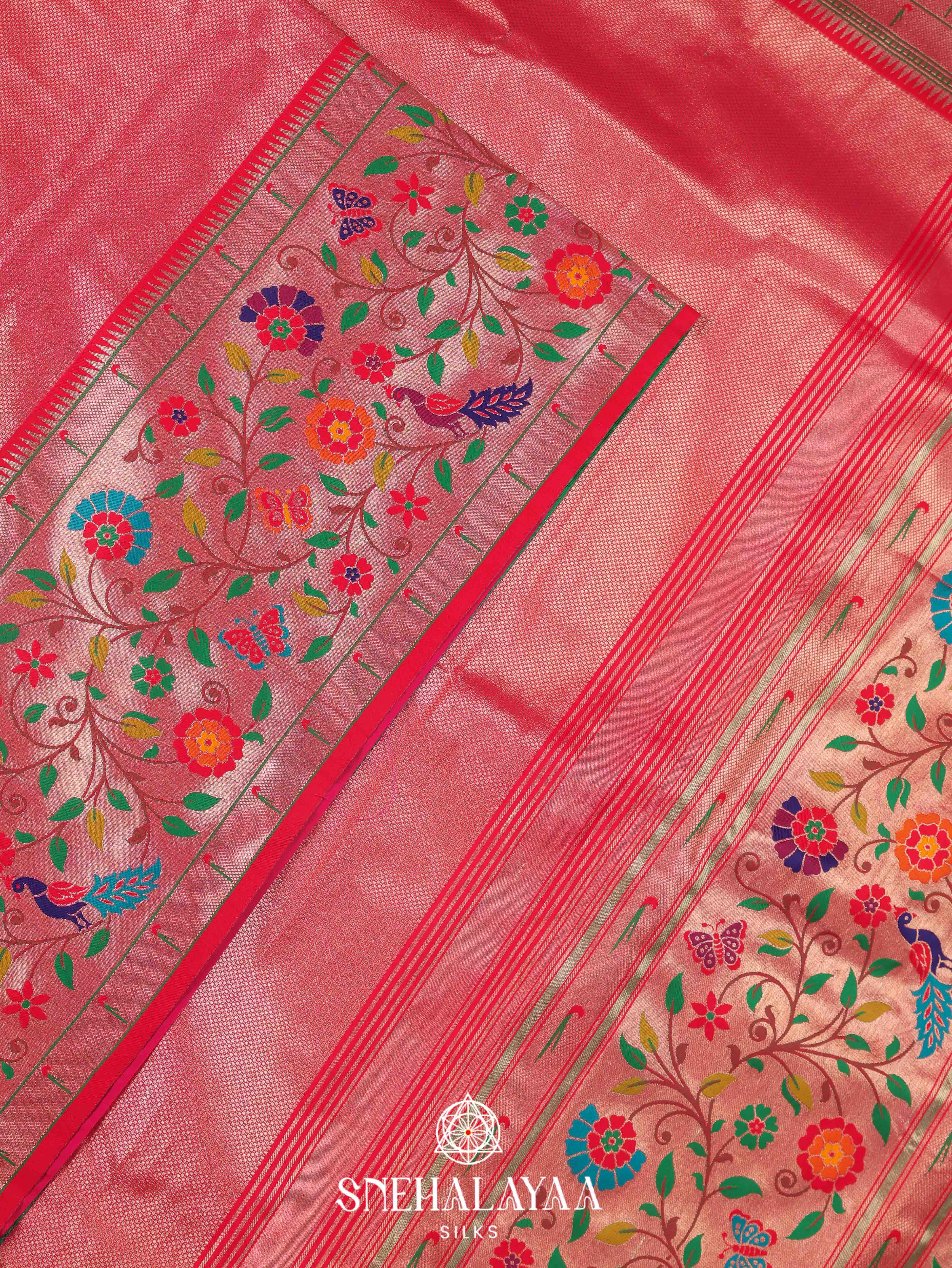 Pink Art Silk Saree