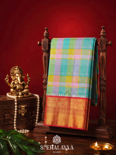 Multicolour Kanjivaram Silk Saree