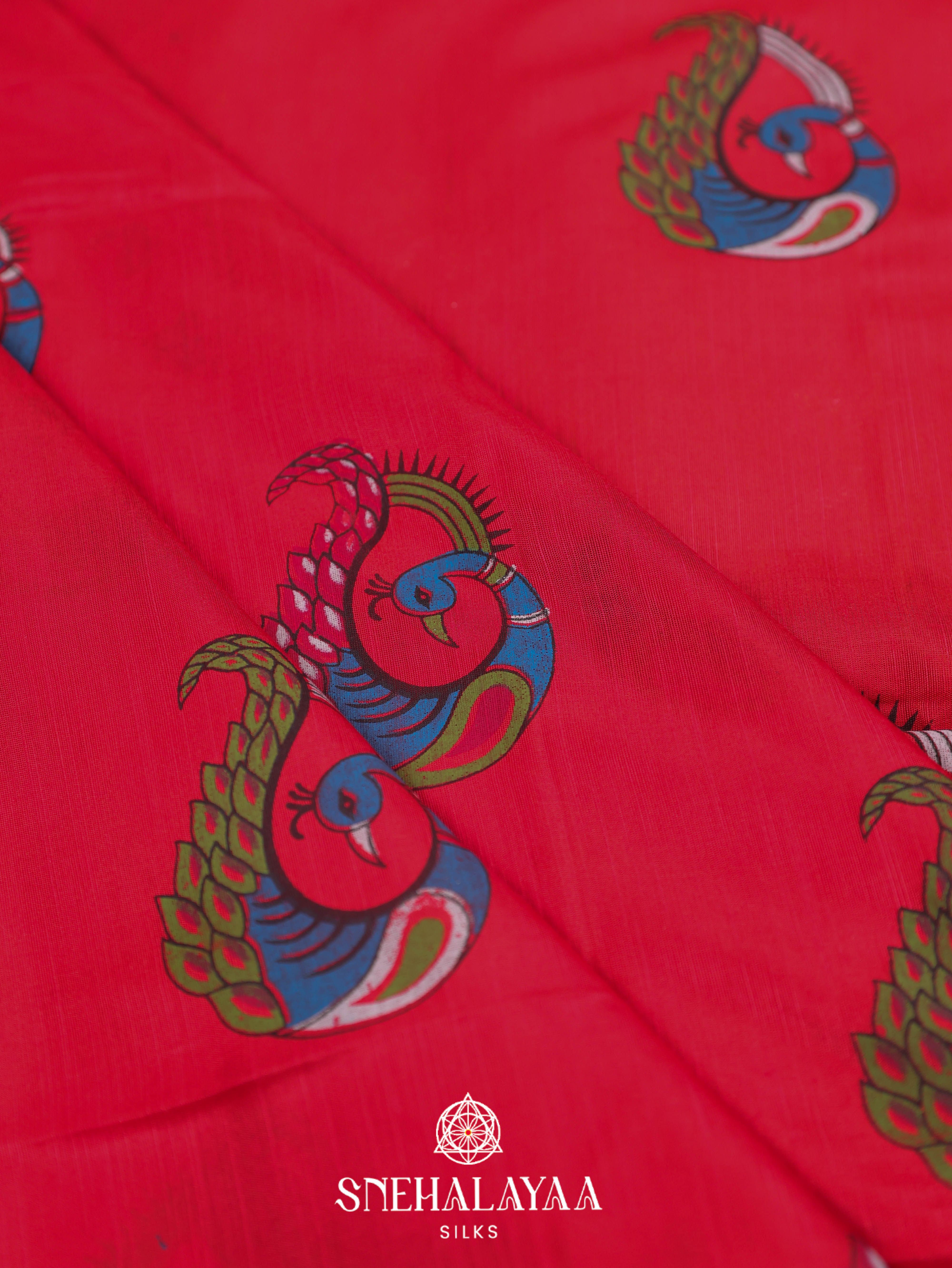 Red Silk Cotton Saree