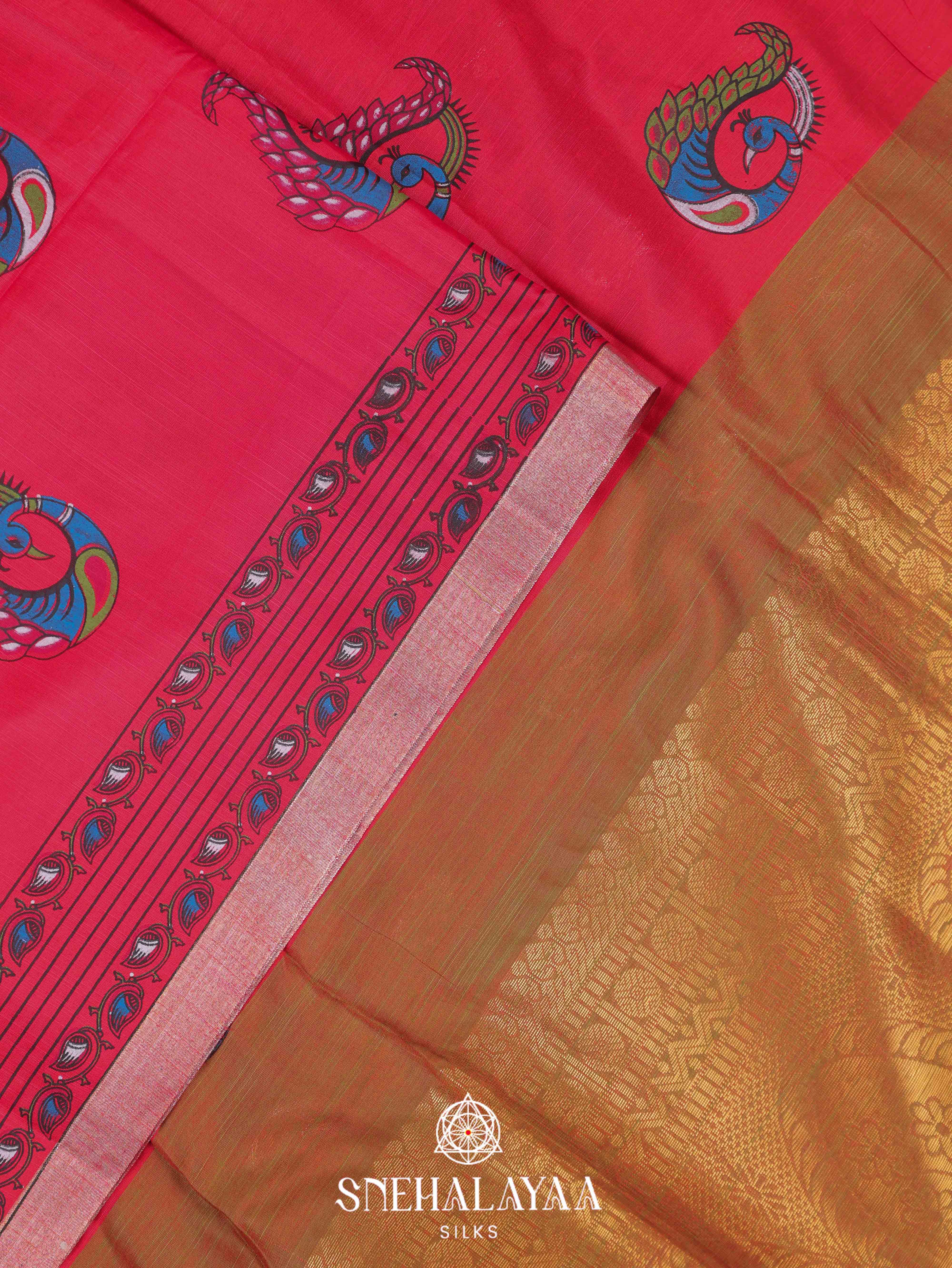 Red Silk Cotton Saree
