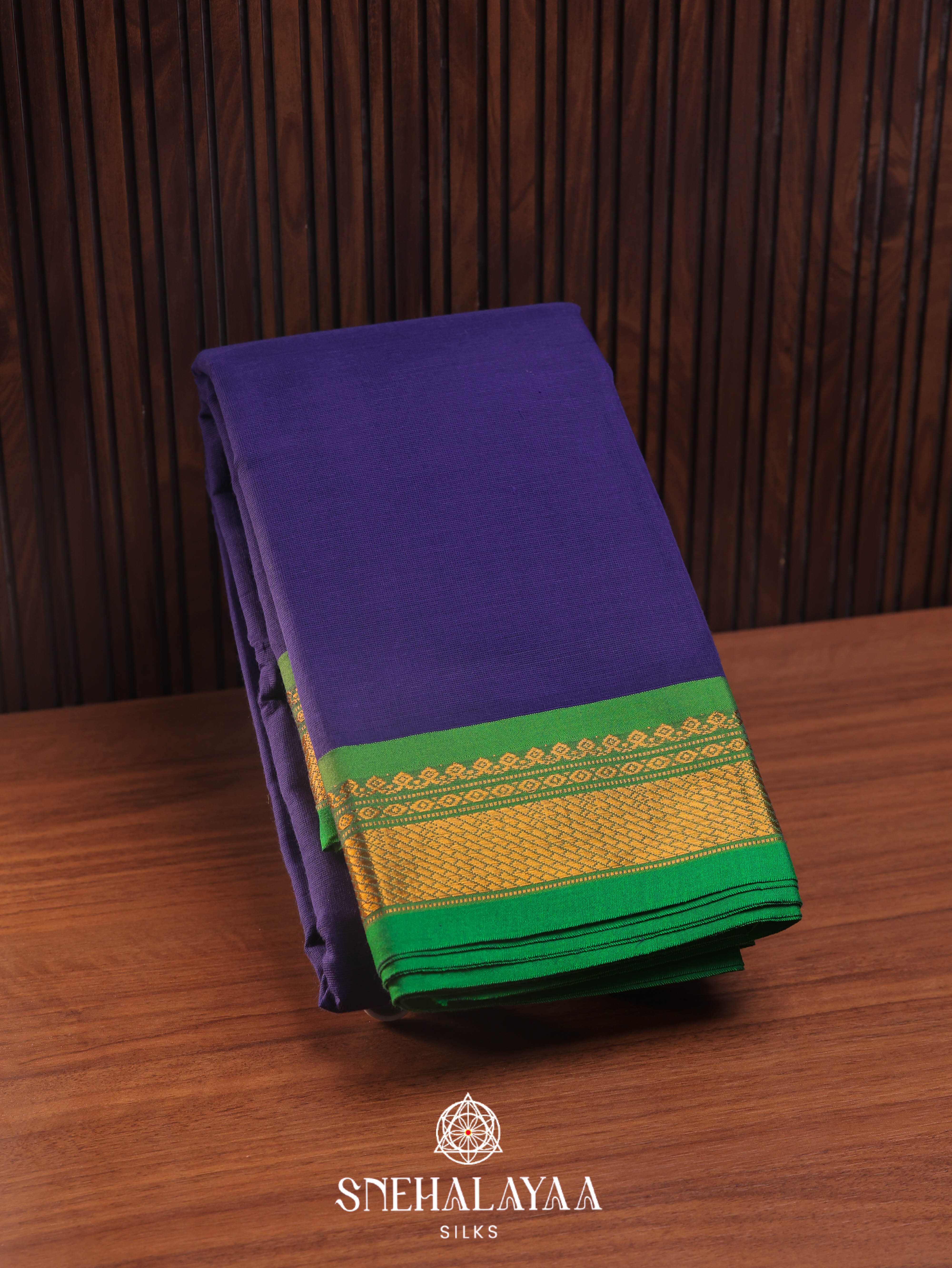 Blue  Gadwal Cotton Saree