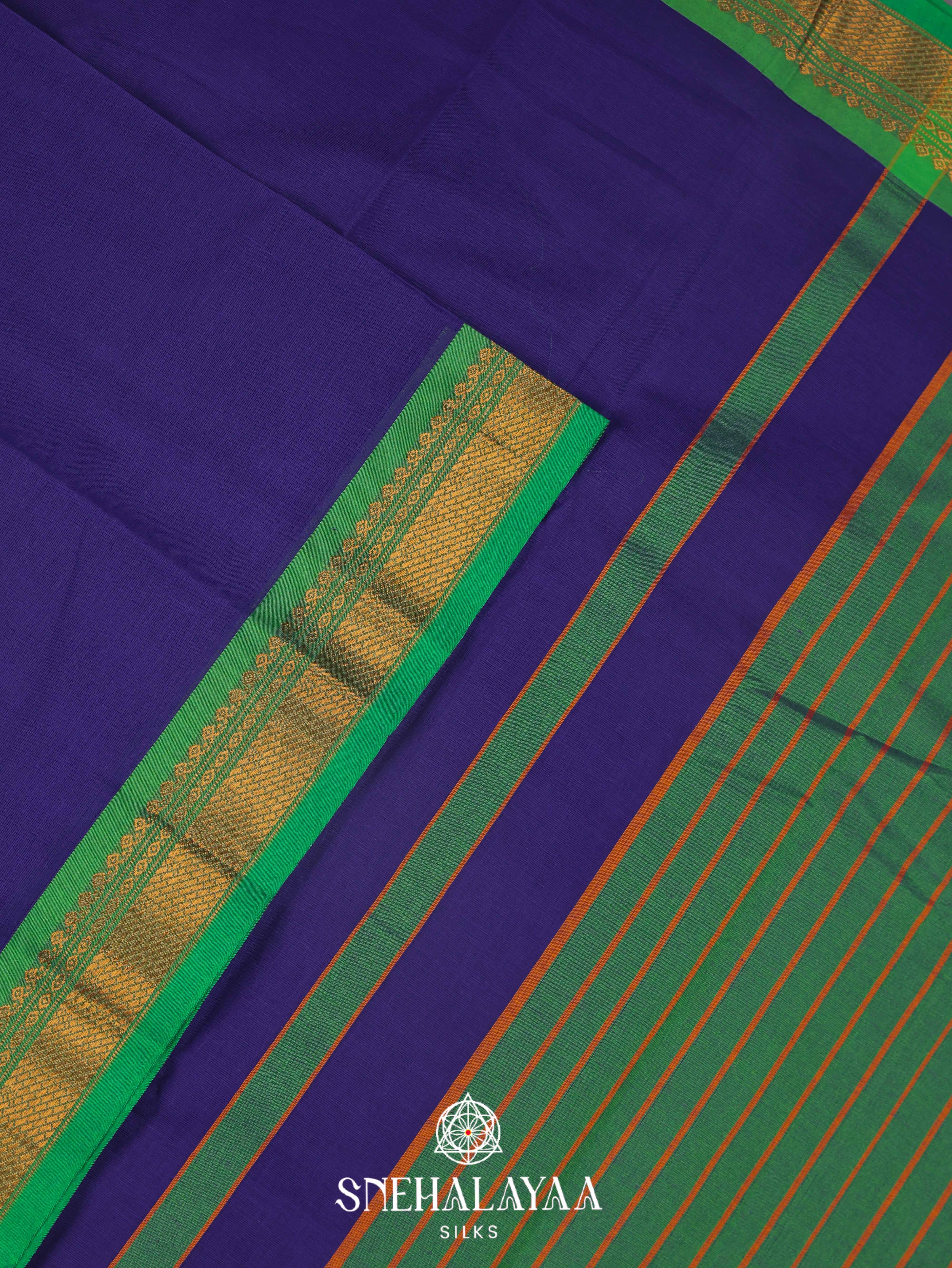 Blue Gadwal Cotton Saree