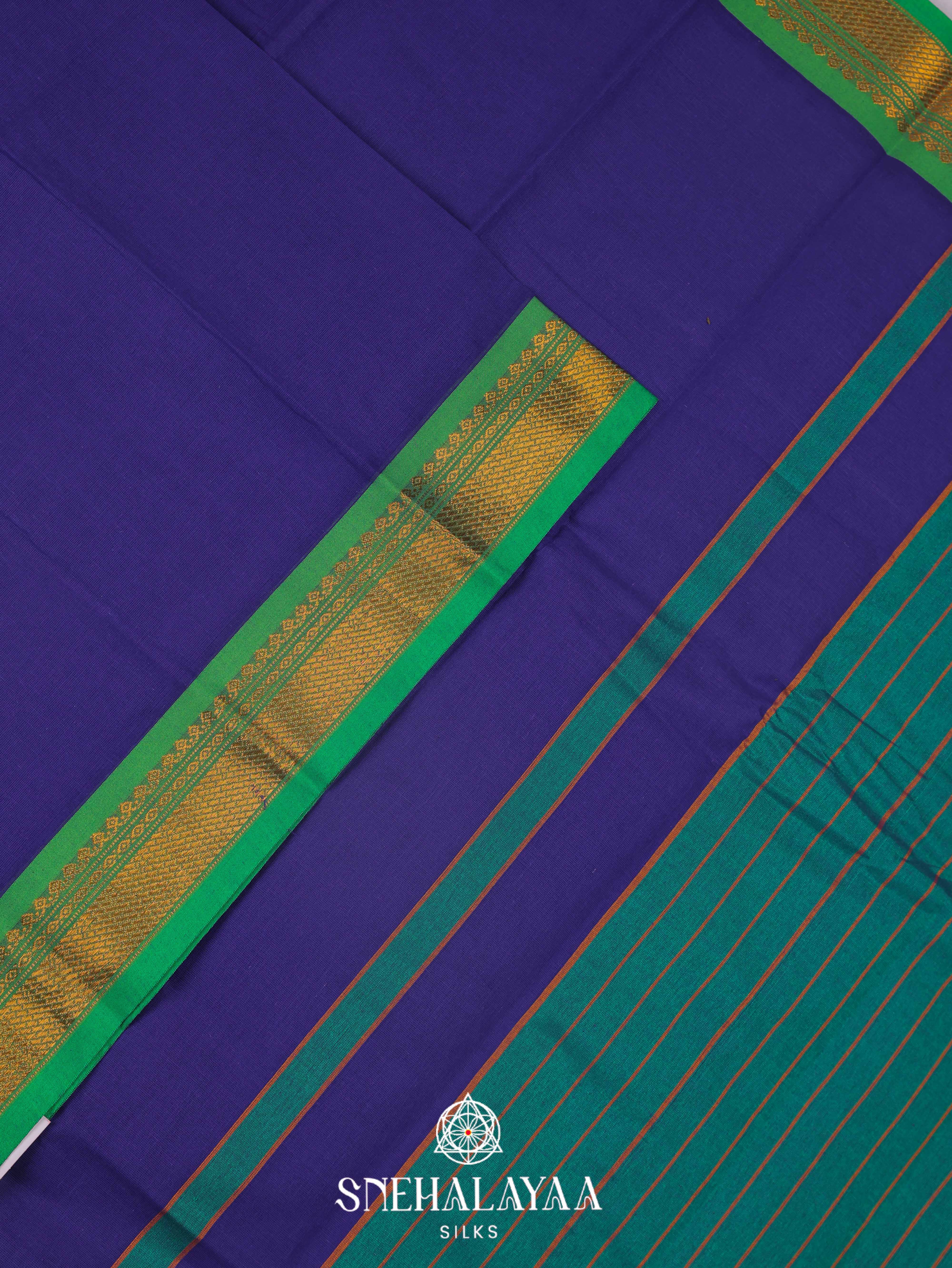 Blue Gadwal Cotton Saree