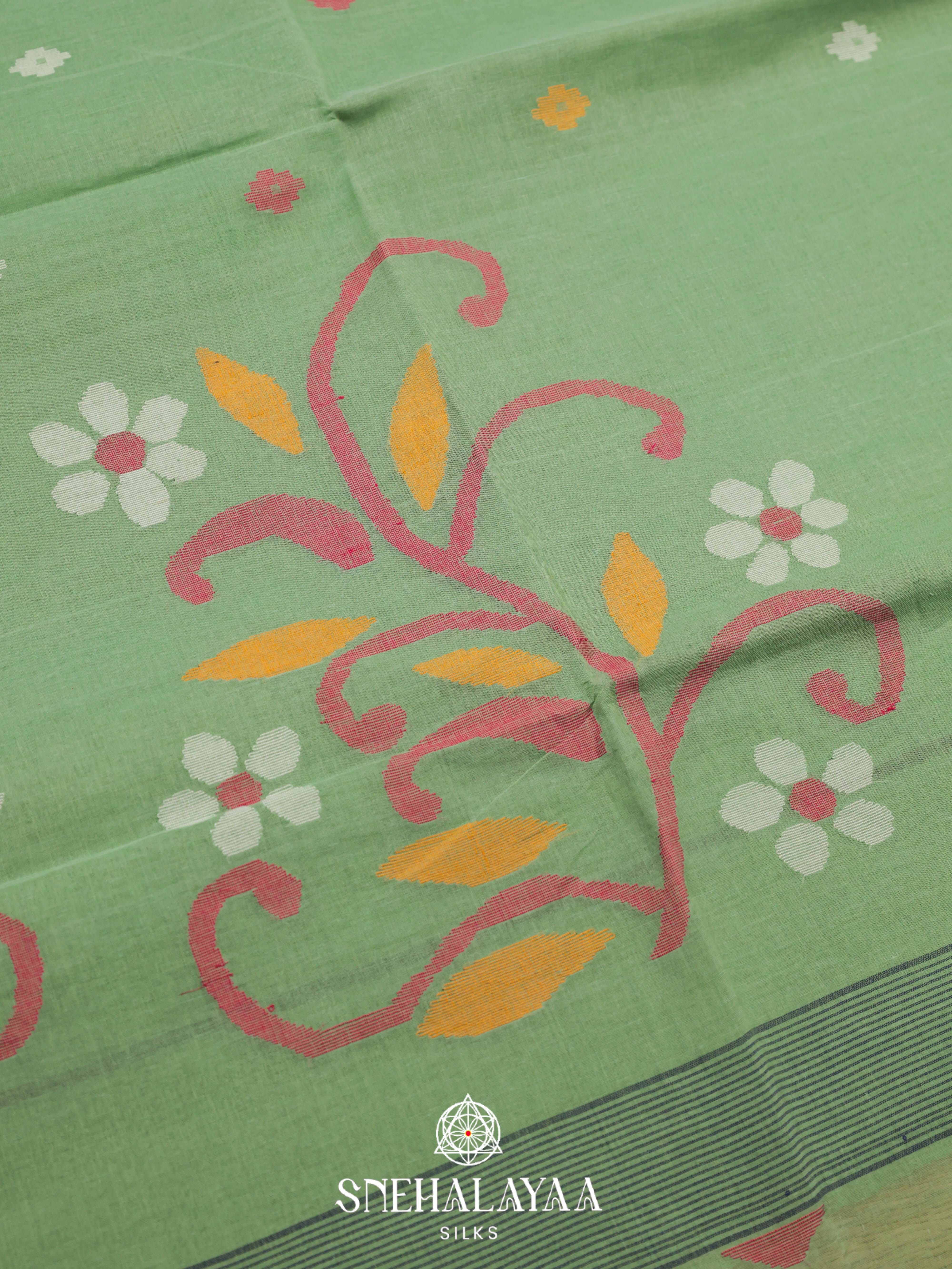 Green Bengal Cotton Saree