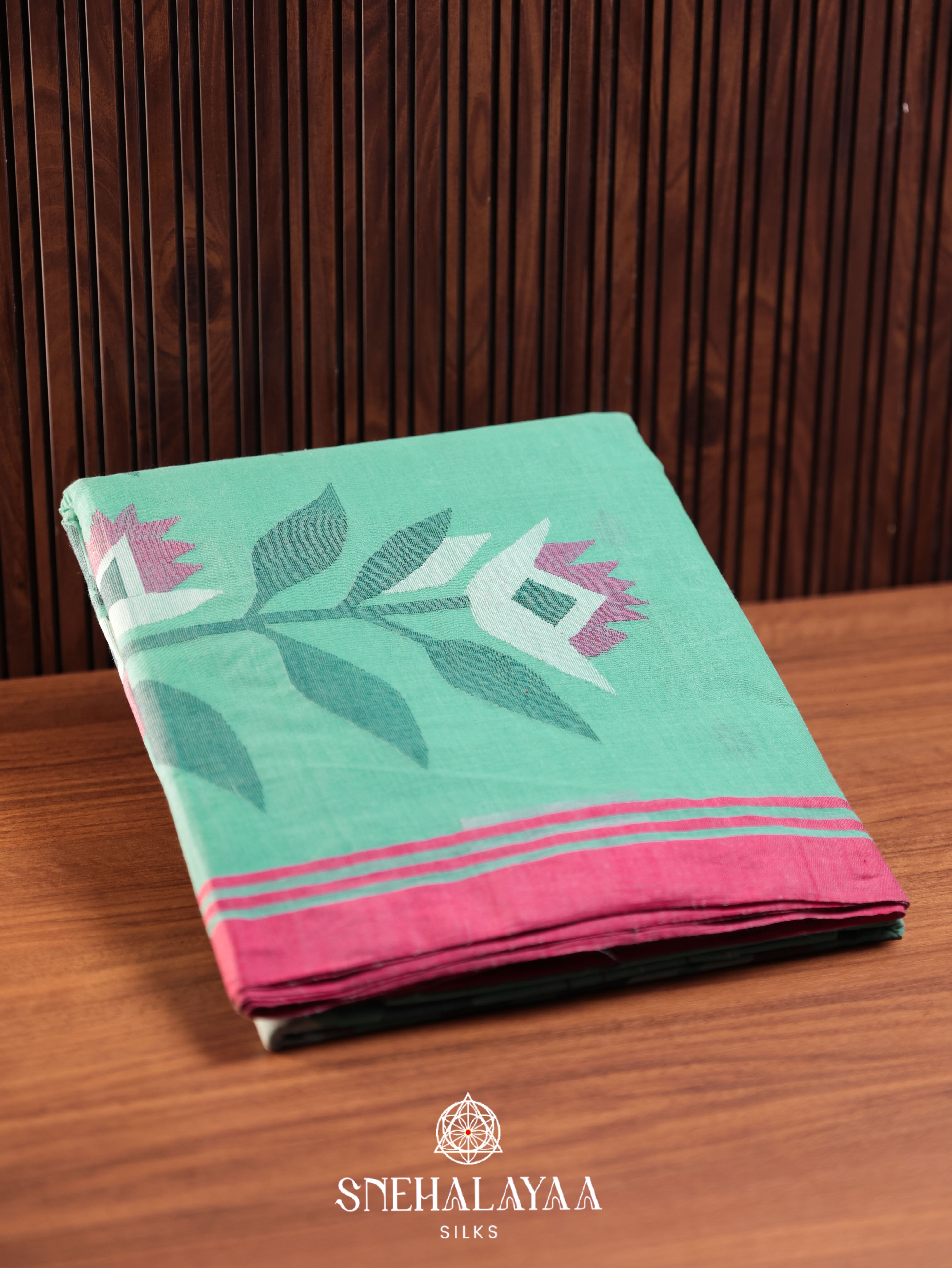 Tea Green Bengal Cotton Saree